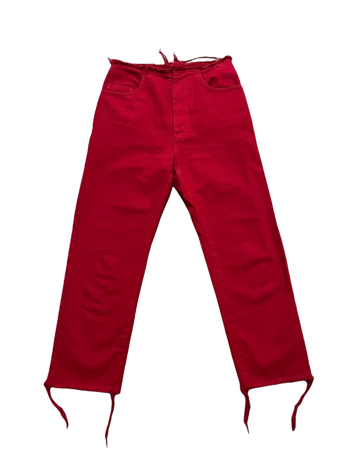 Opening Ceremony Red Distressed Ripped Denim Size US 26 / EU 42 - 1 Thumbnail