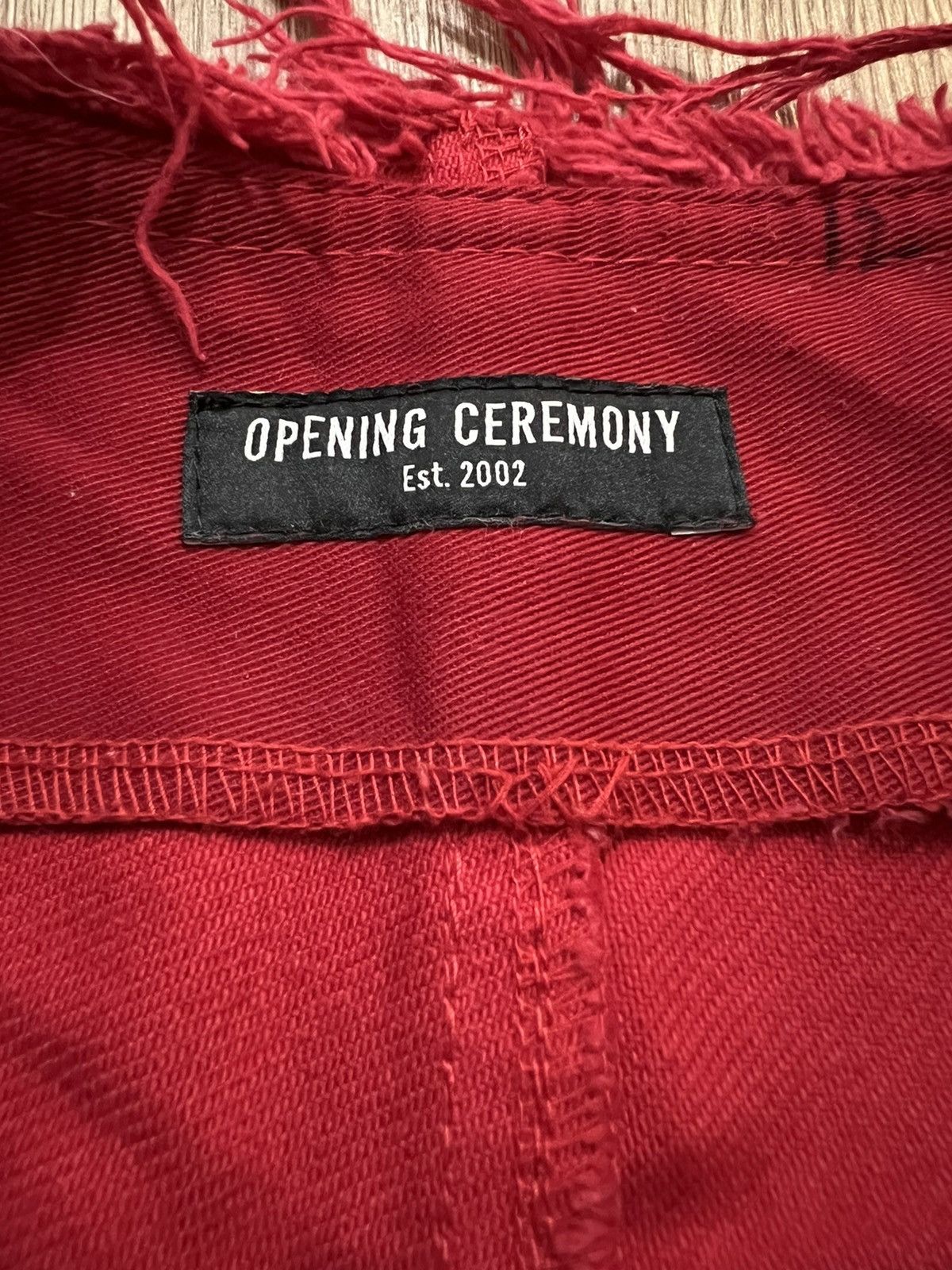 Opening Ceremony Red Distressed Ripped Denim Size US 26 / EU 42 - 6 Thumbnail