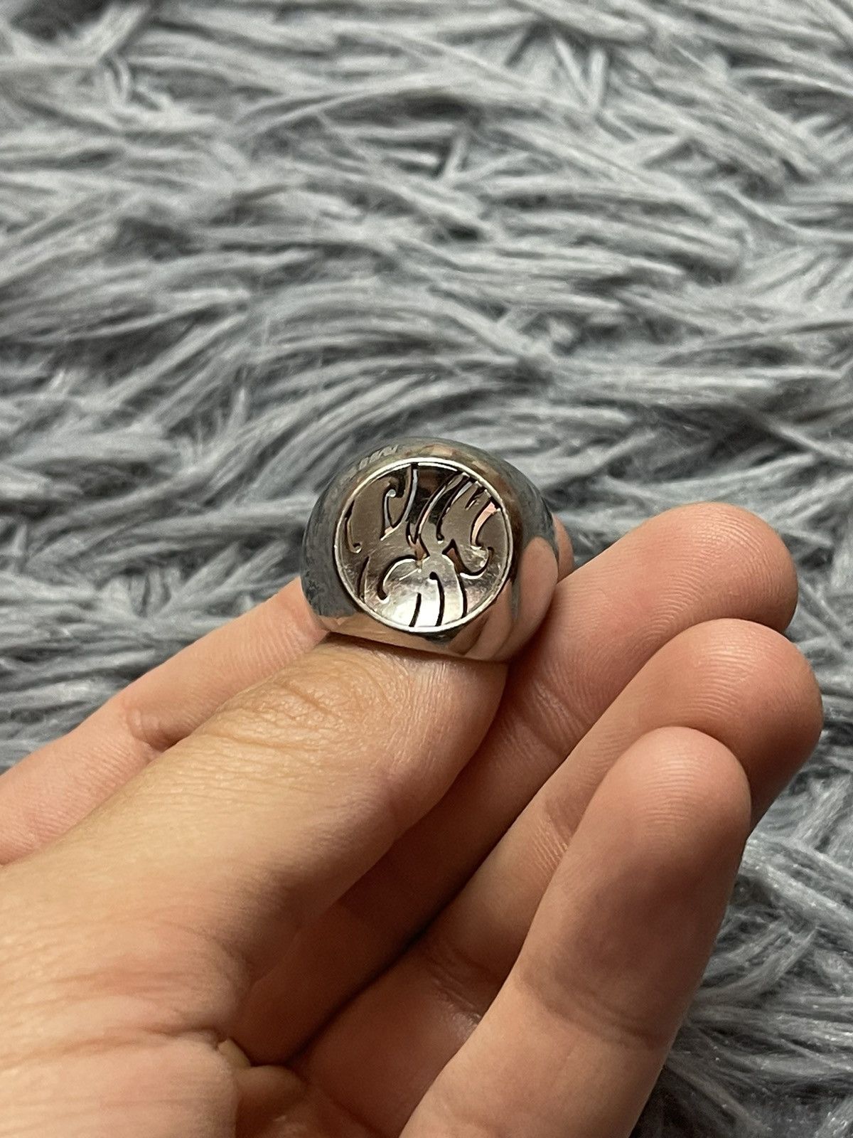 Miss Sixty Y2K vintage metallic logo ring