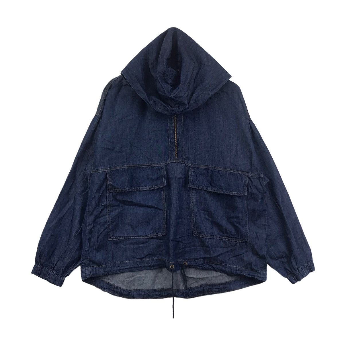 Japanese Brand GU Japanese Brand Anarok Hooded Denim Blue Jacket Size US L / EU 52-54 / 3 - 1 Thumbnail