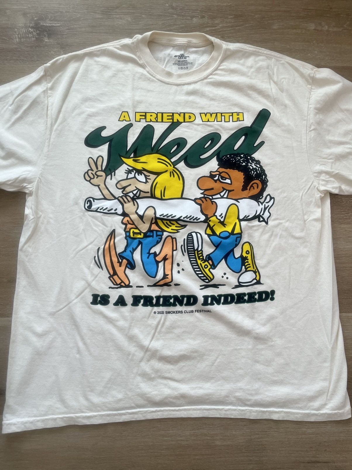 Band Tees A FRIEND WITH WEED 2022 Smokers Club Festival Big Joint Tee Size US XXL / EU 58 / 5 - 9 Thumbnail