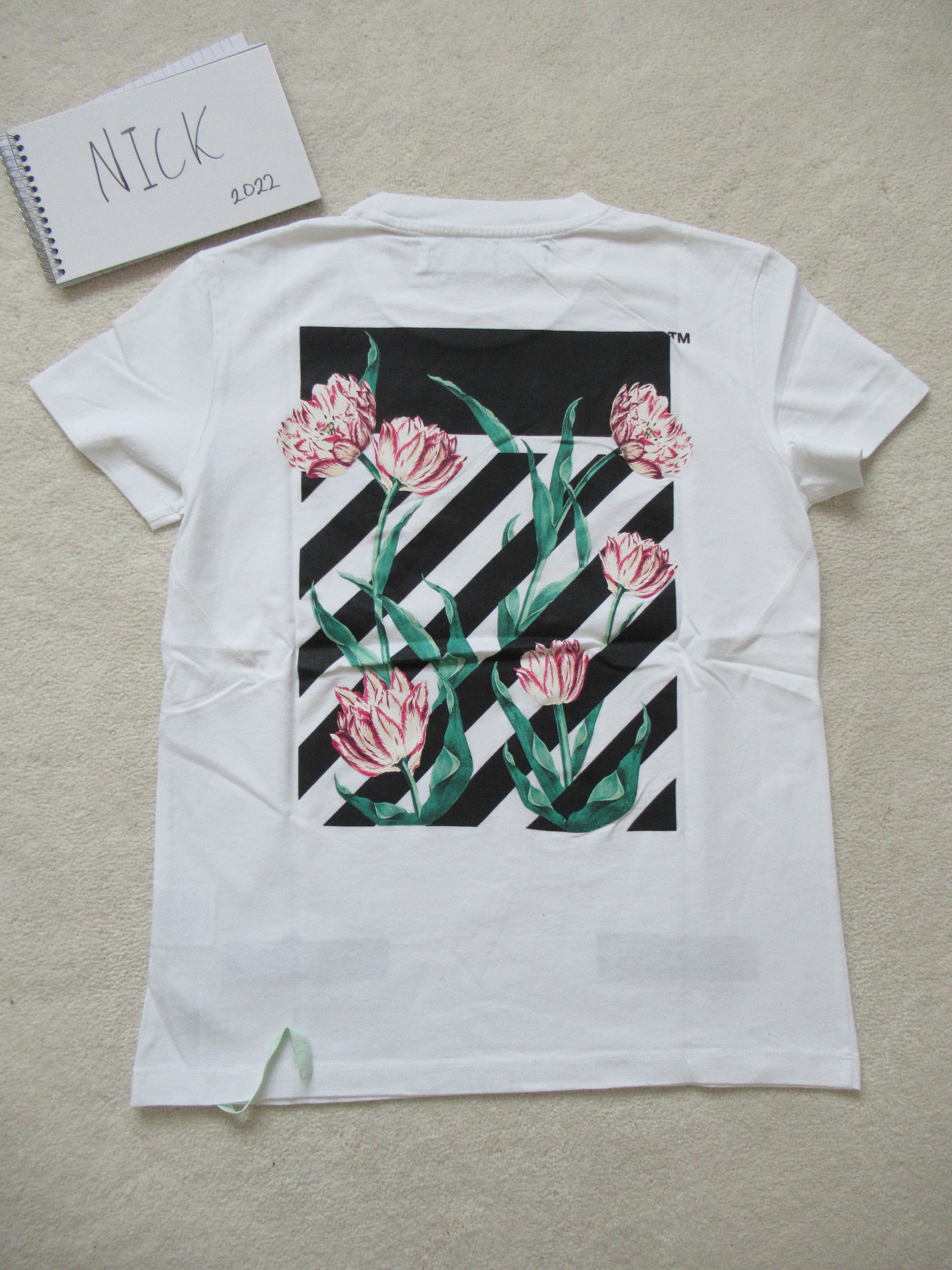 image of Off White Floral Stripes Virgil Xxs, Men's (Size 2XS)