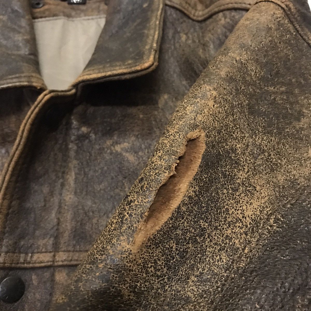Les Artists × Vintage Vintage 80s Marilyn Monroe brown trucker leather jacket Size US M / EU 48-50 / 2 - 12 Thumbnail