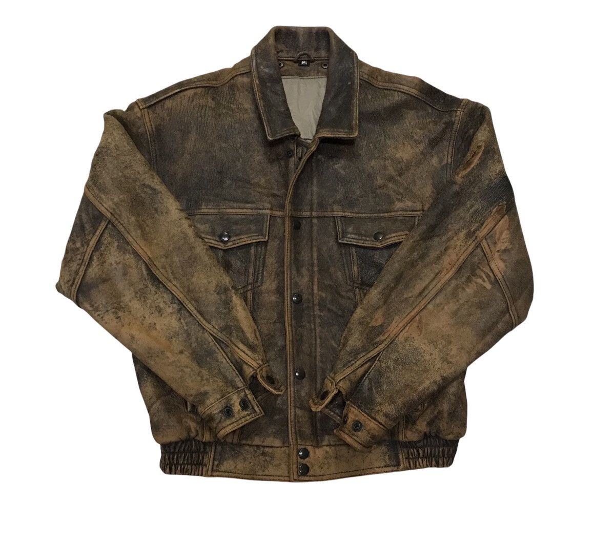 Les Artists × Vintage Vintage 80s Marilyn Monroe brown trucker leather jacket Size US M / EU 48-50 / 2 - 6 Thumbnail