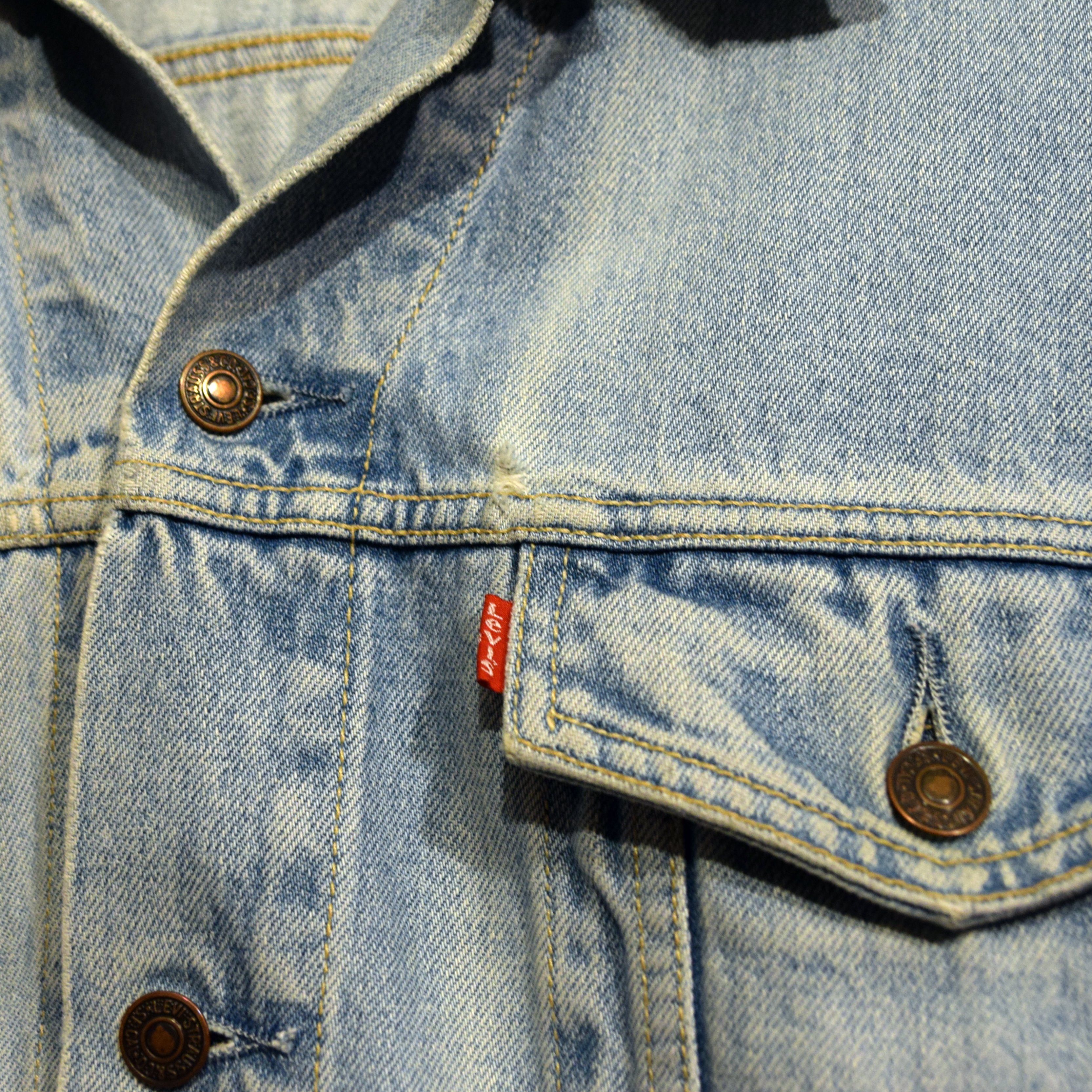 Levi's × Levi's Vintage Clothing × Vintage 1991 Washed Indigo Red Tab Levi’s Jeans Jacket XL Size US XL / EU 56 / 4 - 4 Thumbnail