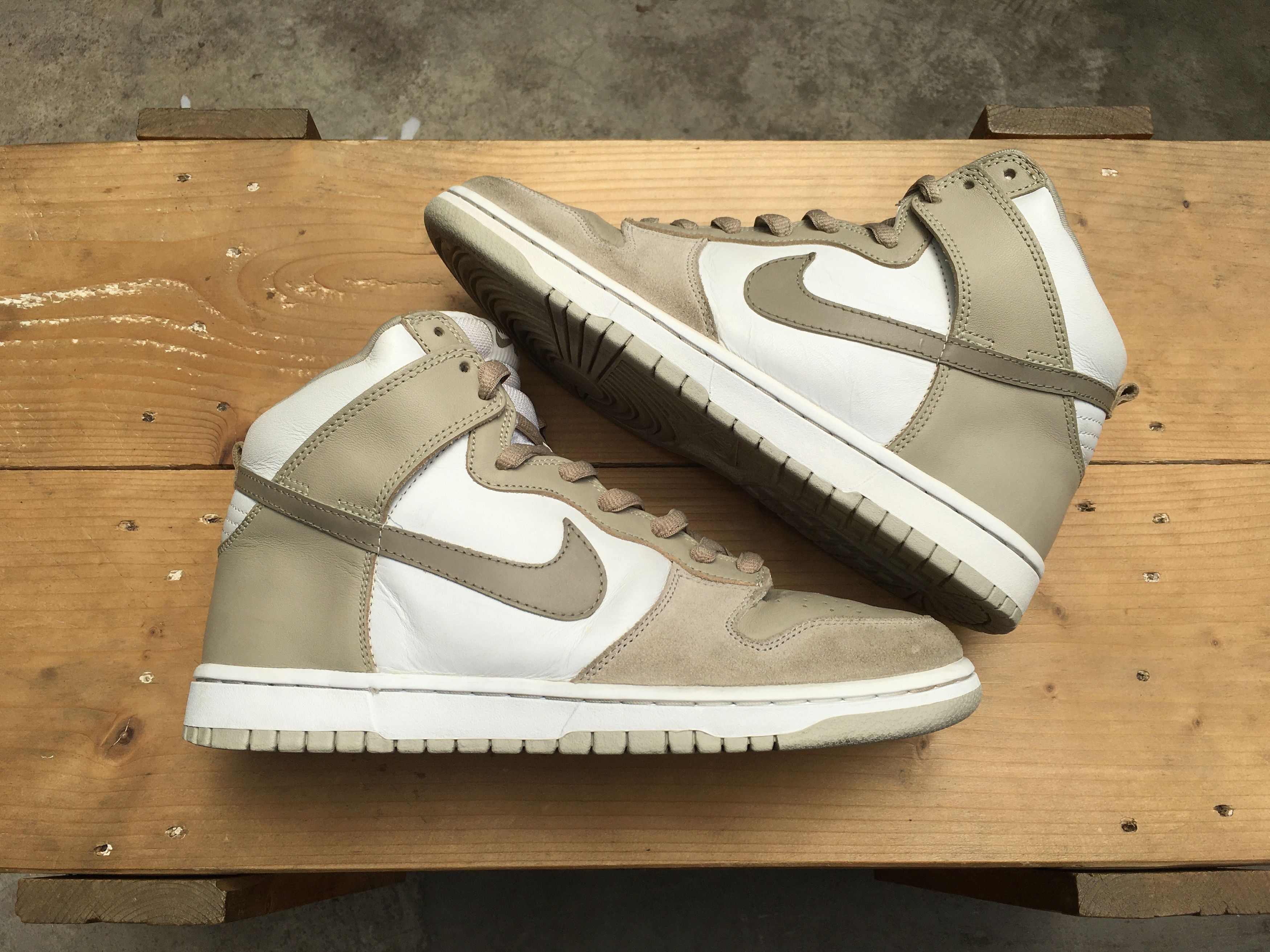 Nike × Vintage 🔥 Nike Dunk High Pro SB White Khaki Creed 2005 Size US 11 / EU 44 - 16 Thumbnail