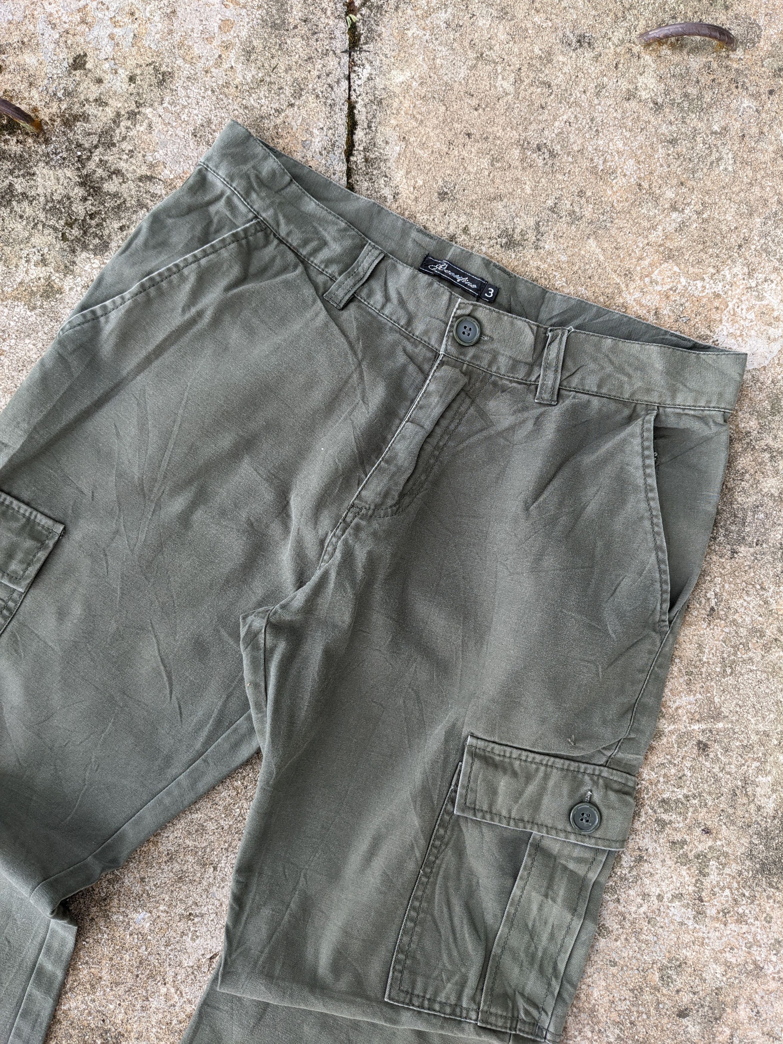 Japanese Brand ⚡️Steals⚡️ Japanese Brand Olive Green Cargo Pant Size US 32 / EU 48 - 3 Thumbnail