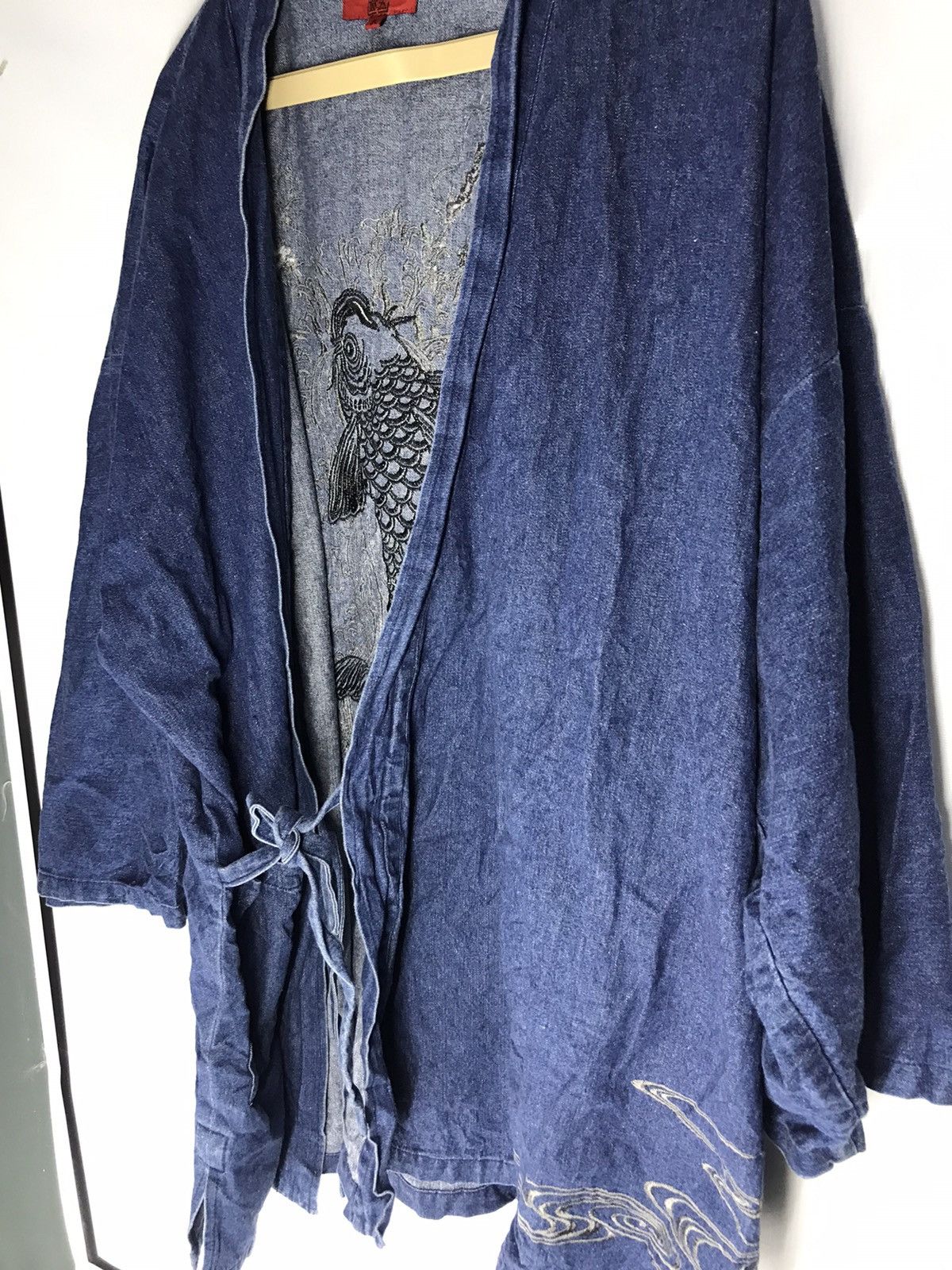 Japanese Brand × Vintage Denim kimono embroidered koi fish Size US XXL / EU 58 / 5 - 5 Thumbnail