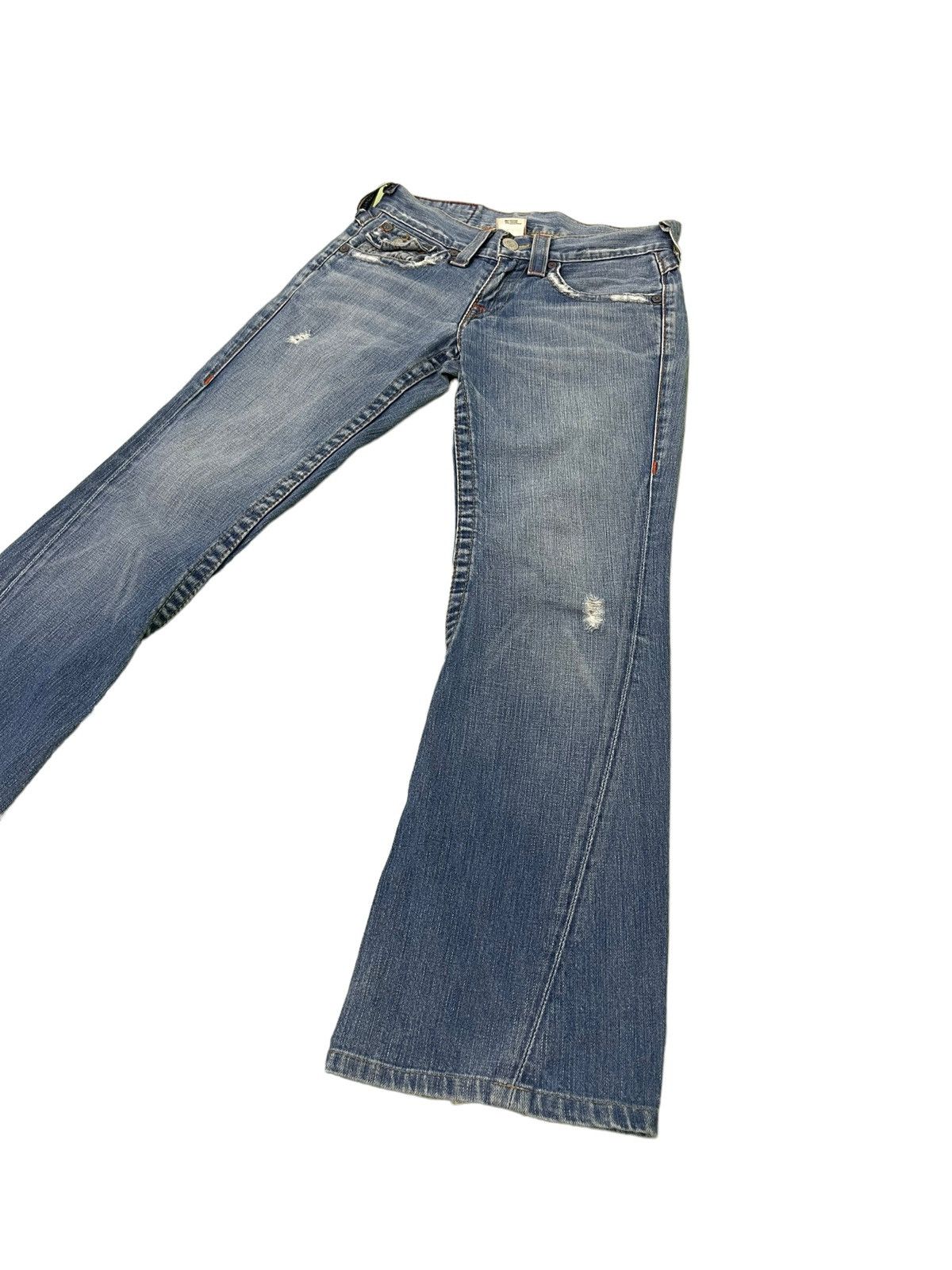 True Religion Flare Jeans True Religion USA Low Rise Distres Boot Cut 4🟦5 Size US 28 / EU 44 - 3 Thumbnail