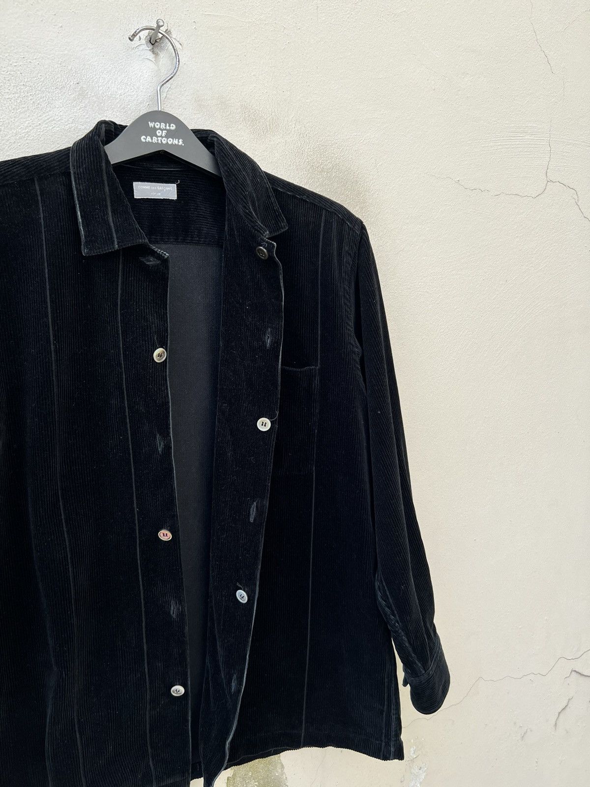 Comme des Garcons Homme 🔥 Vintage 1998 CDGH AD1998- Stripes Heavy Cord Button Shirt Size US L / EU 52-54 / 3 - 9 Thumbnail