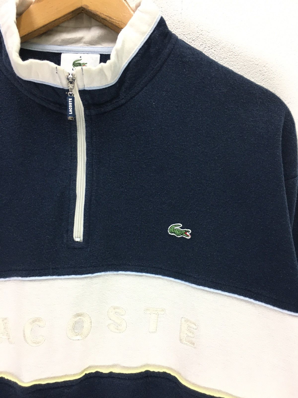 Lacoste × Vintage Vintage 2-Tone Lacoste Big Logo Half Zipper Sweatshirt Size US M / EU 48-50 / 2 - 3 Thumbnail