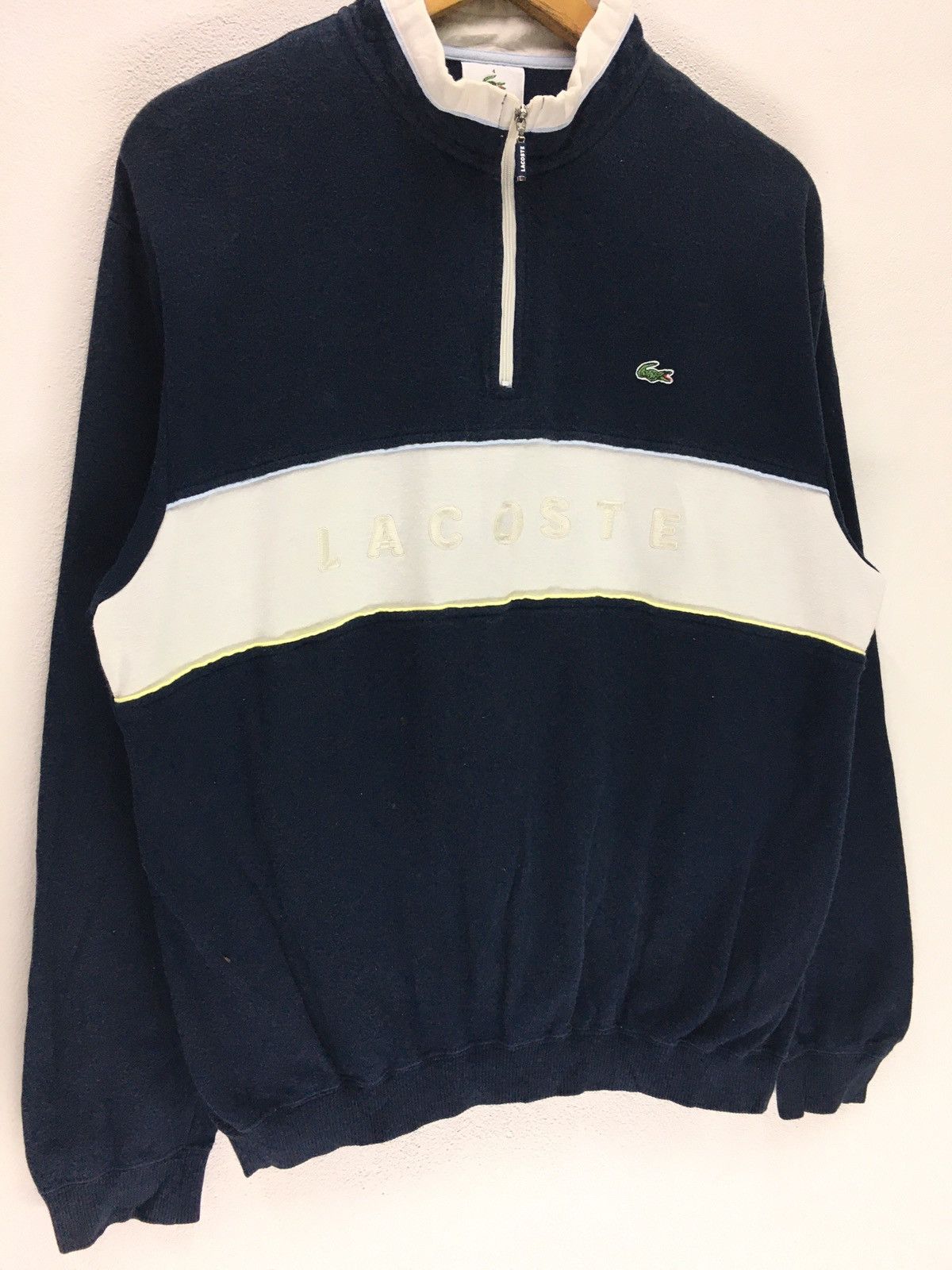 Lacoste × Vintage Vintage 2-Tone Lacoste Big Logo Half Zipper Sweatshirt Size US M / EU 48-50 / 2 - 4 Thumbnail