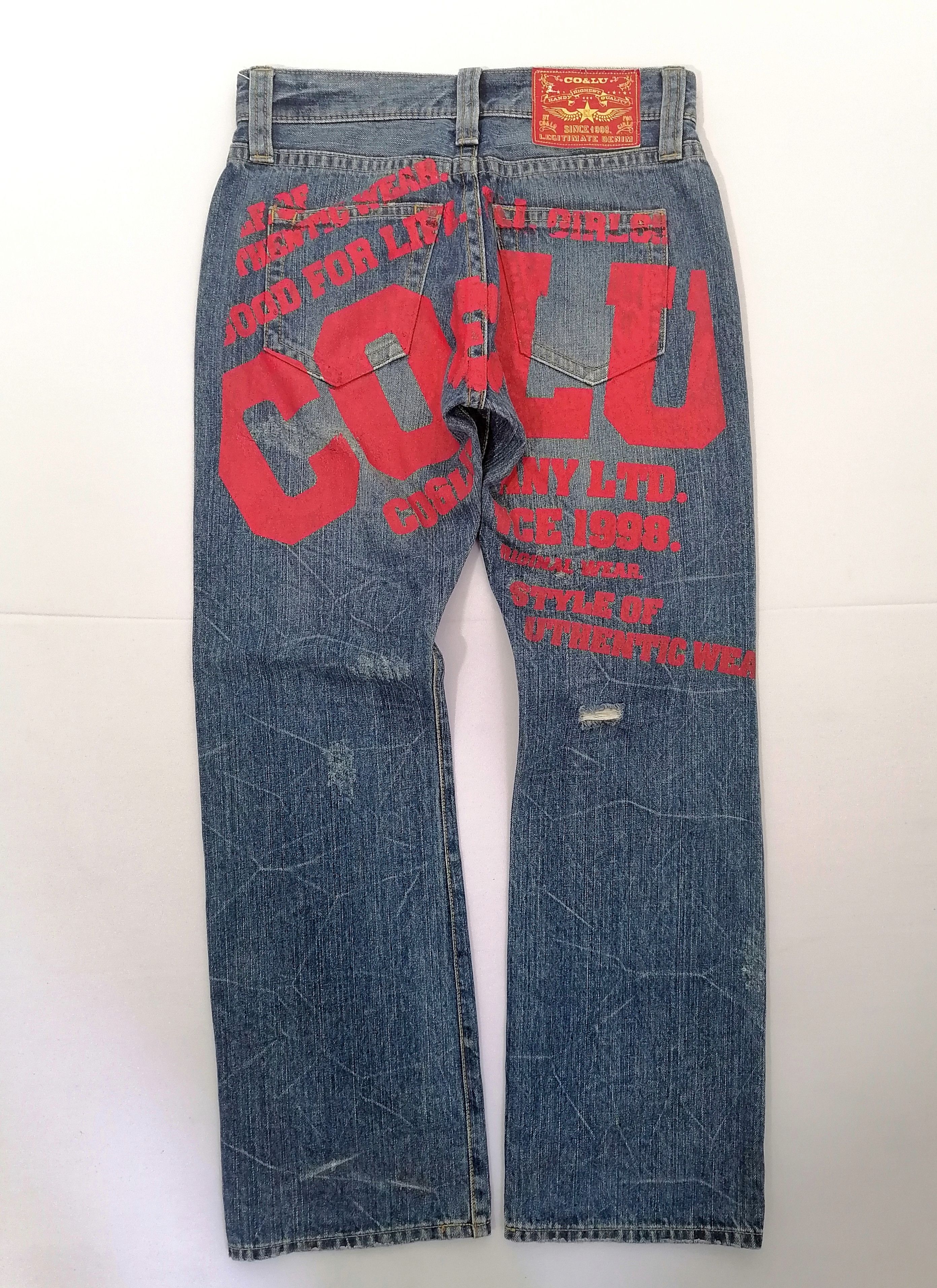 Japanese Brand Co & Lu Original Jeans Printed Designs Size US 30 / EU 46 - 4 Thumbnail