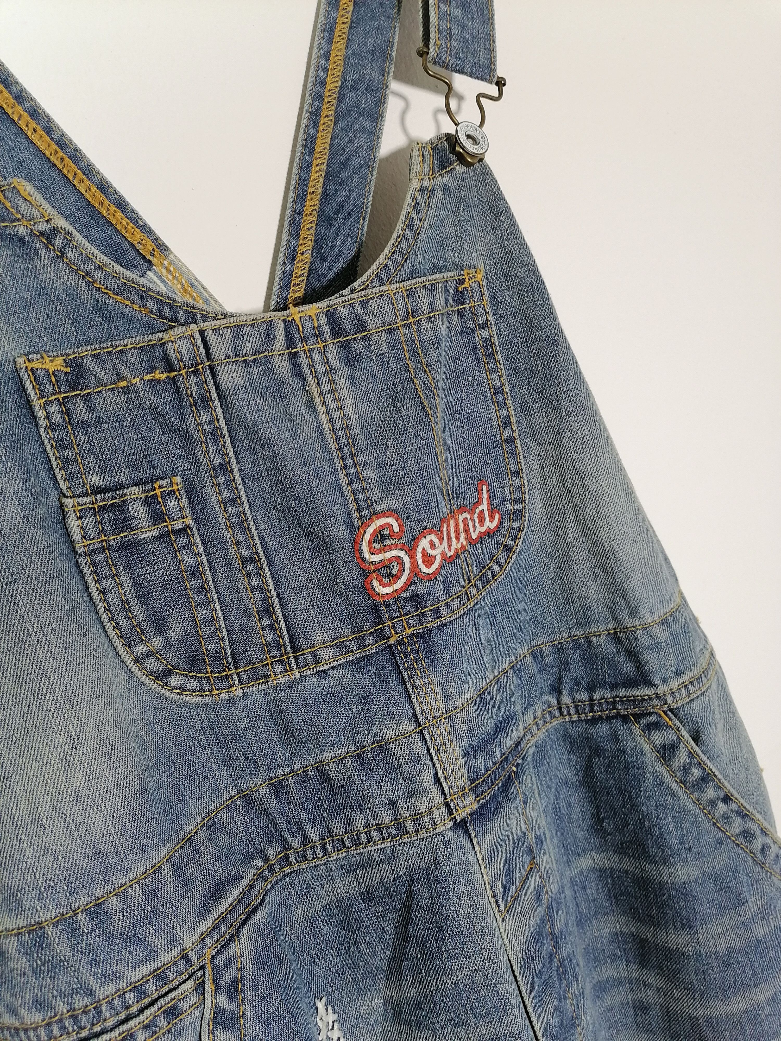 Other Union Made Rough Embroidered Denim Jumpsuit Jeans Size US 40 / EU 56 - 2 Thumbnail