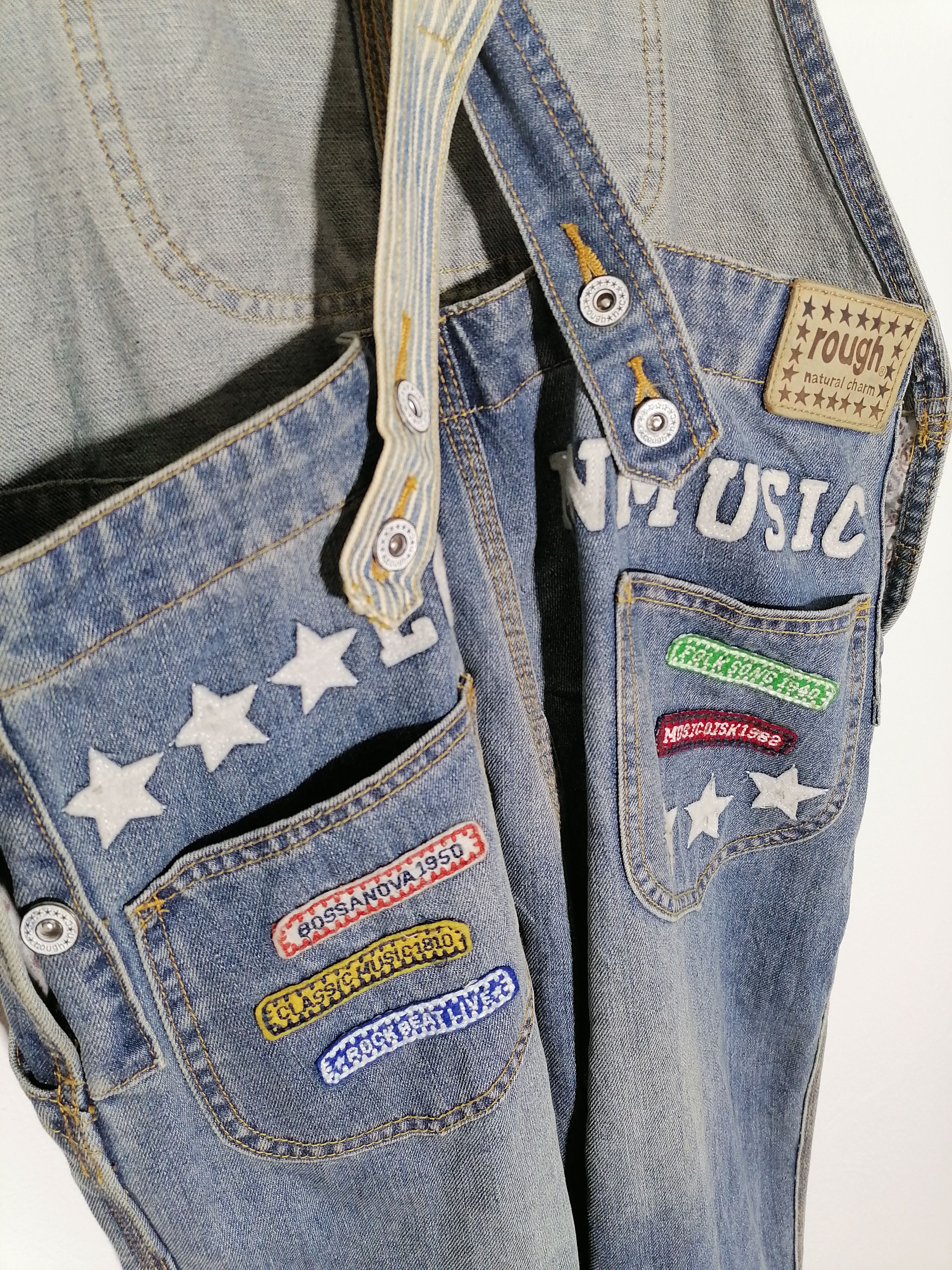 Other Union Made Rough Embroidered Denim Jumpsuit Jeans Size US 40 / EU 56 - 4 Thumbnail