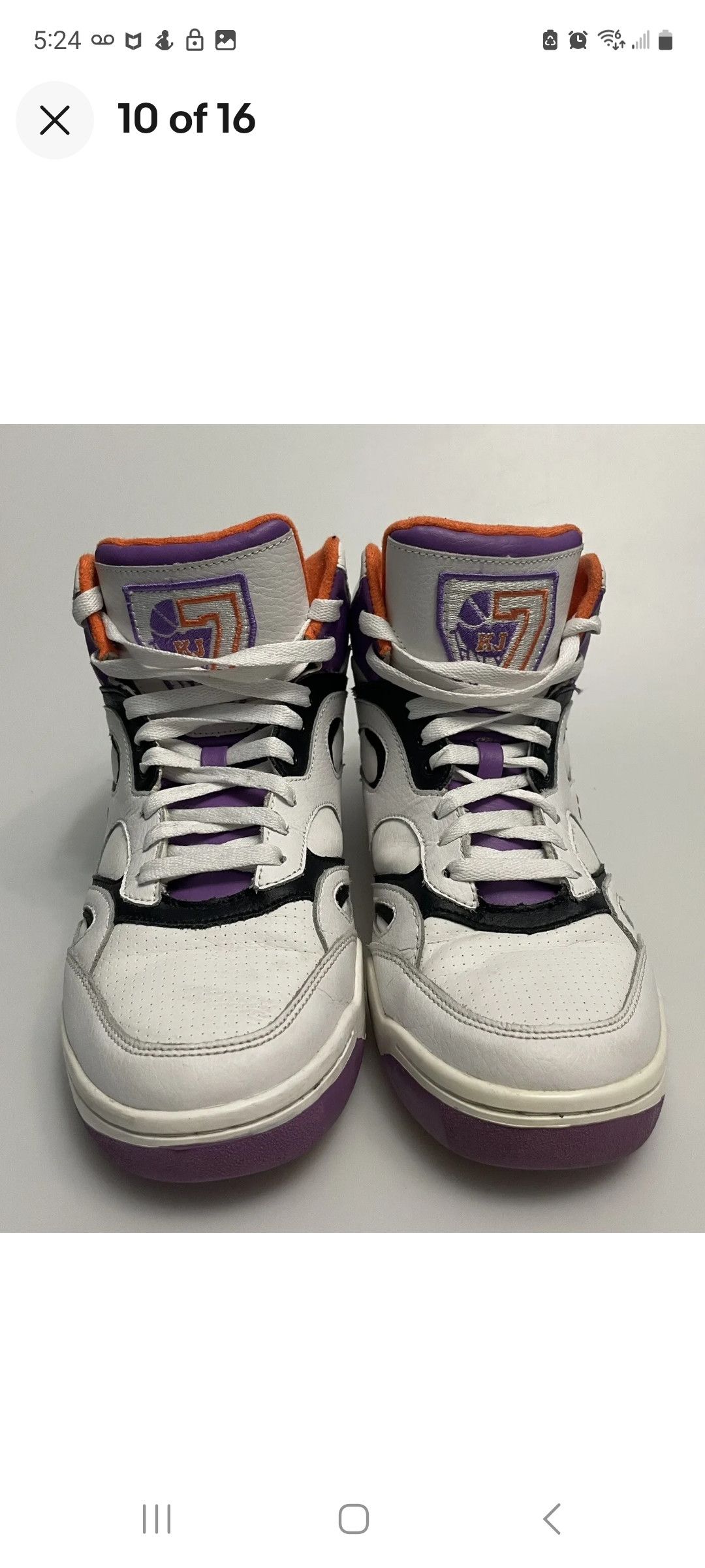 Fila × Vintage FILA KJ7 Sneakers White & Purple Kevin Johnson Size US 9.5 / EU 42-43 - 6 Thumbnail
