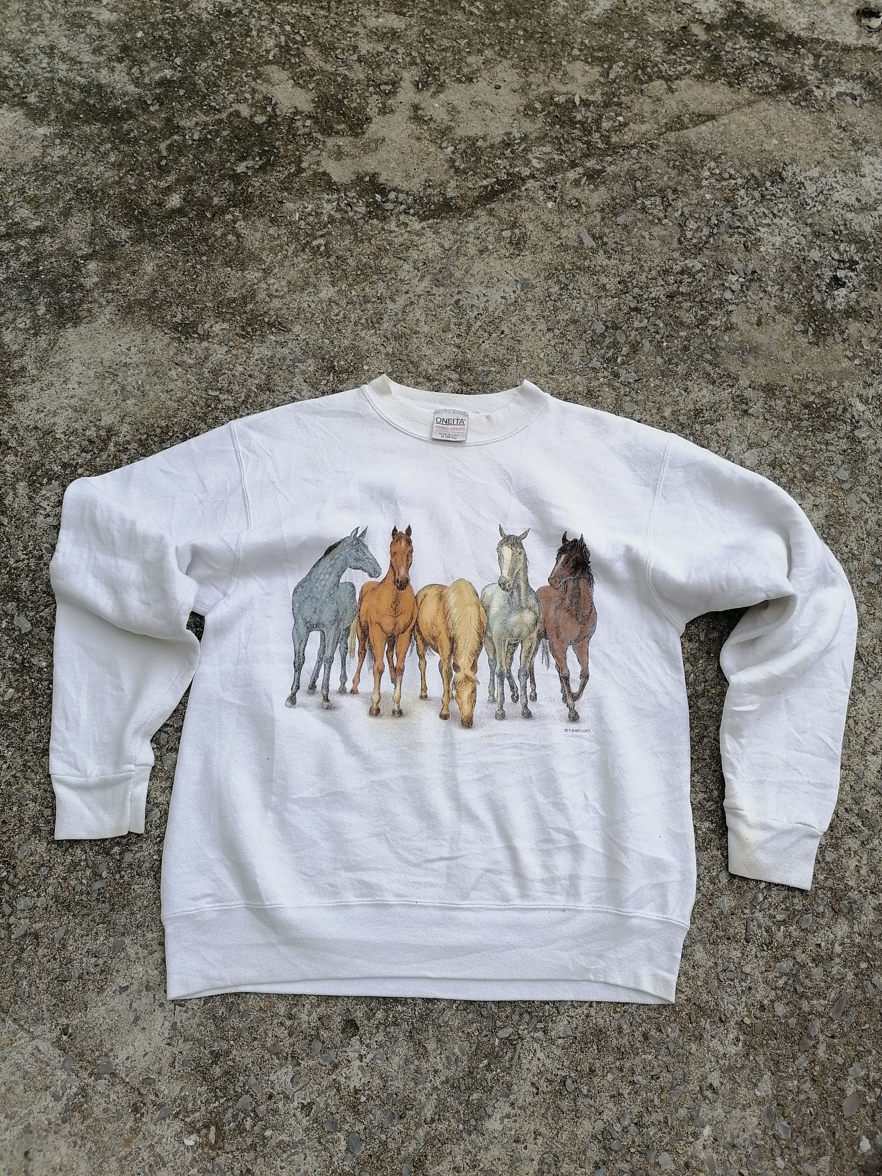 Animal Tee × Vintage Vintage Oneita Horse Mirror Sweatshirt | Grailed