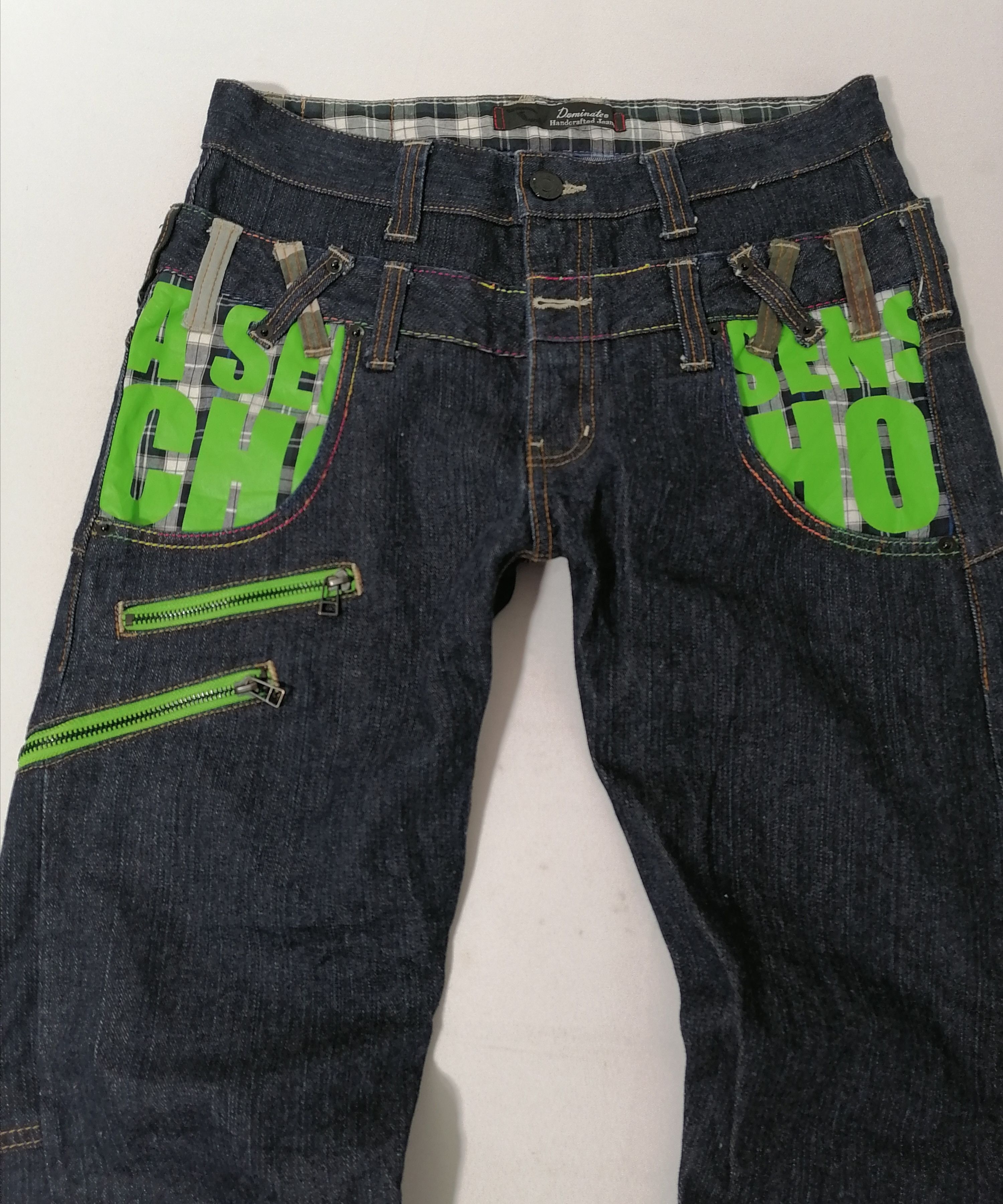 Designer Dominate Handcrafted Double Waist Jeans Size US 31 - 2 Thumbnail