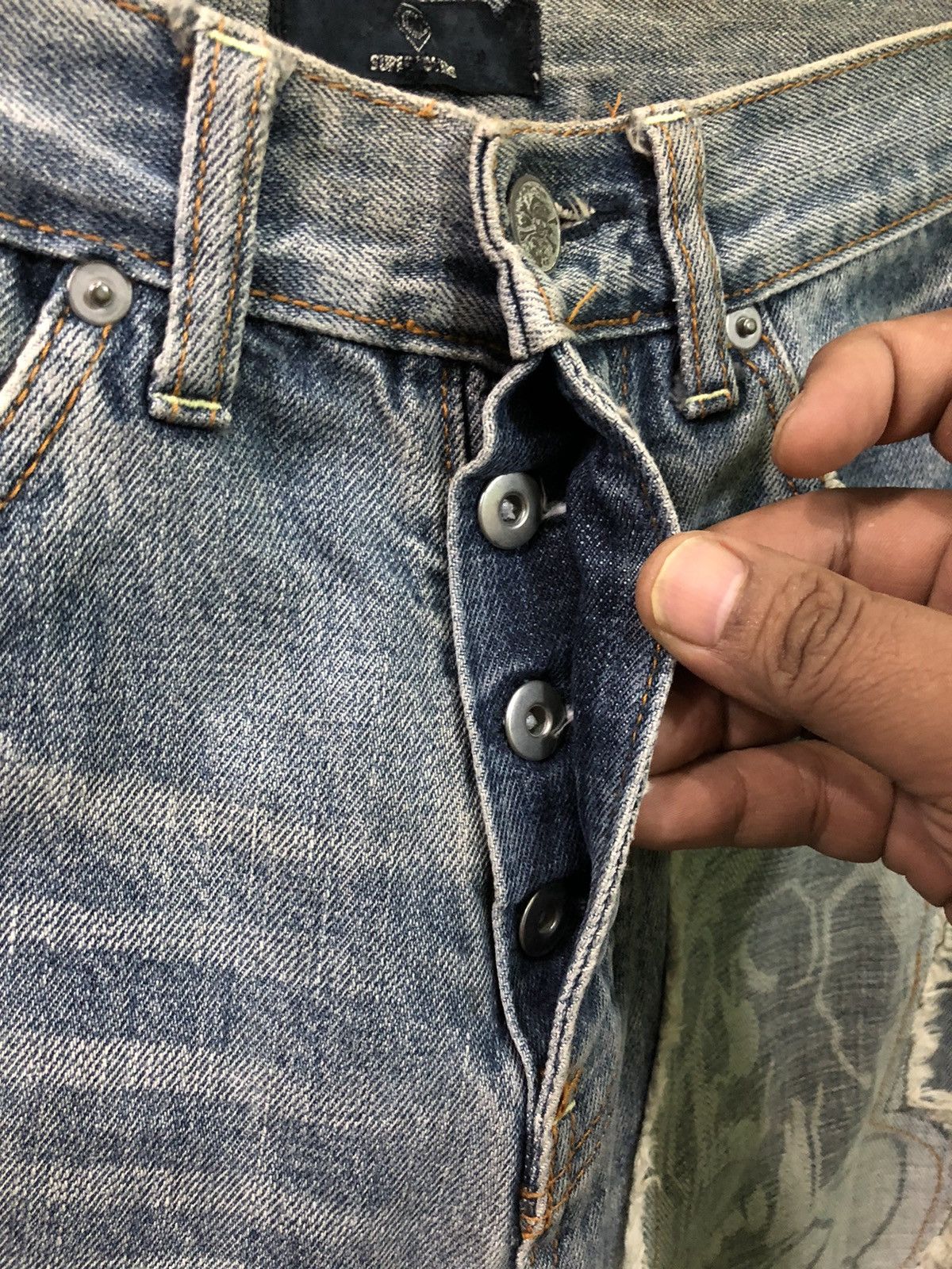 Japanese Brand Superlovers Distressed Denim Jeans Size US 31 - 8 Thumbnail