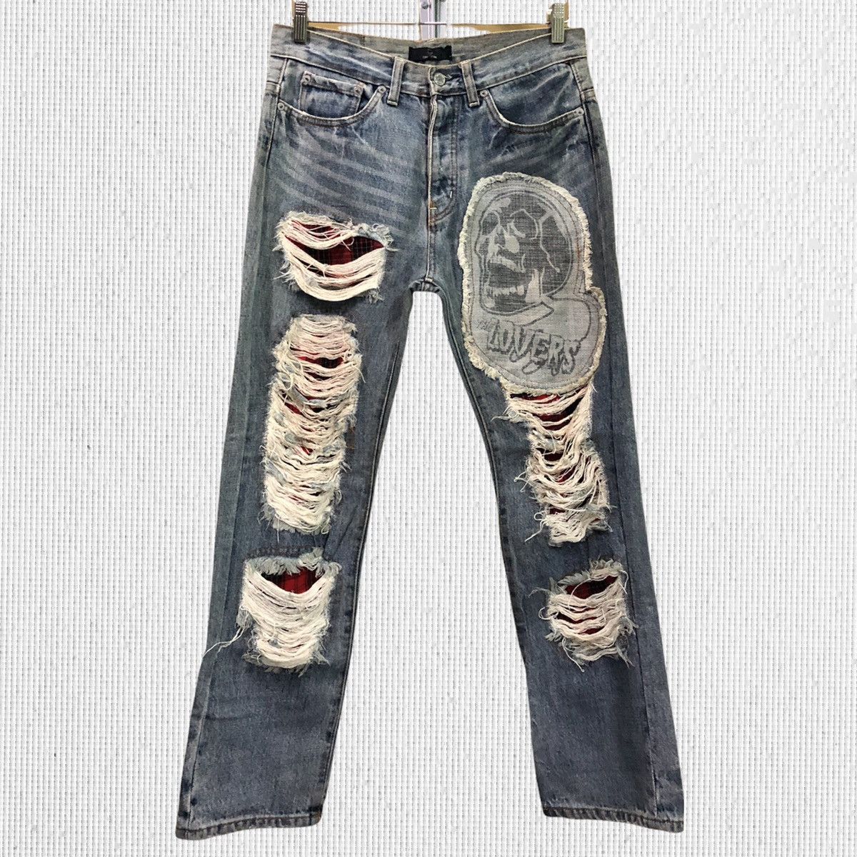 Japanese Brand Superlovers Distressed Denim Jeans Size US 31 - 1 Thumbnail