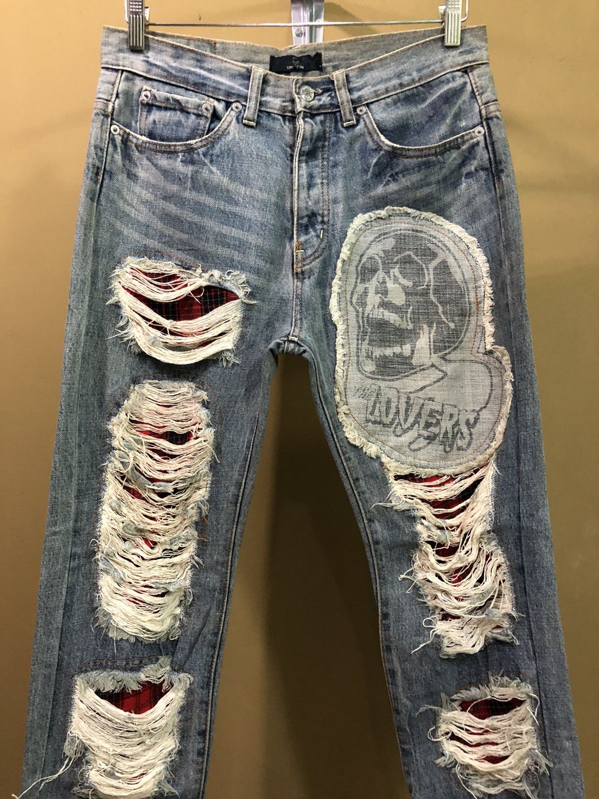 Japanese Brand Superlovers Distressed Denim Jeans Size US 31 - 3 Thumbnail