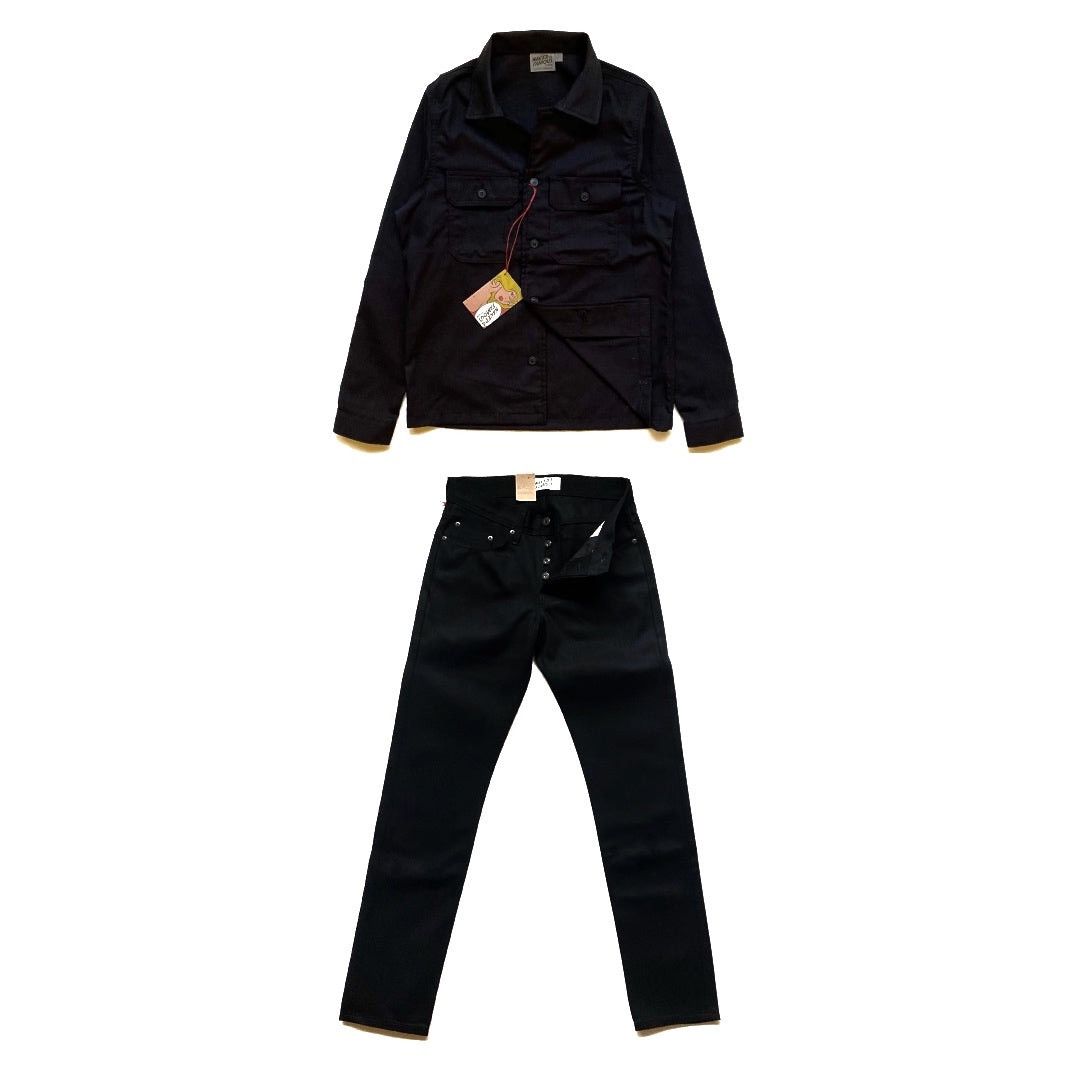 Naked & Famous NWT Naked & Famous Weird Guy Solid Black Selvedge Denim Grailed