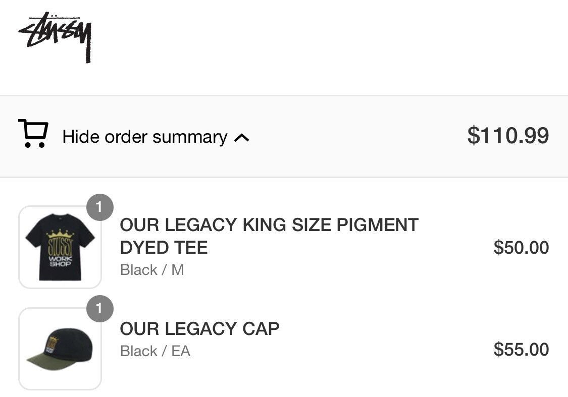 Our Legacy × Stussy Stussy Our Legacy King Size Pigment Dyed Tee Black Medium Size US M / EU 48-50 / 2 - 5 Thumbnail