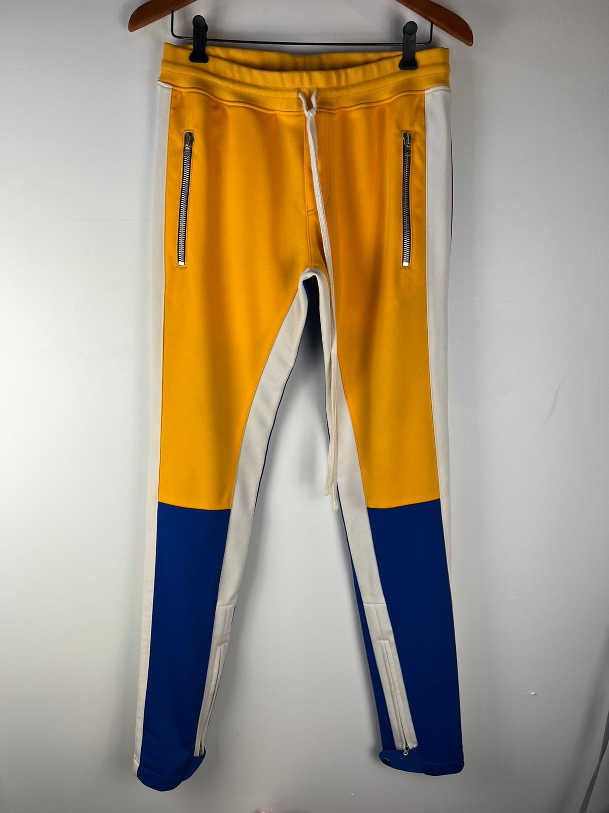 Pre-owned Fear Of God Fifth Collection Complexcon Motocross Pants In Yellow/blue