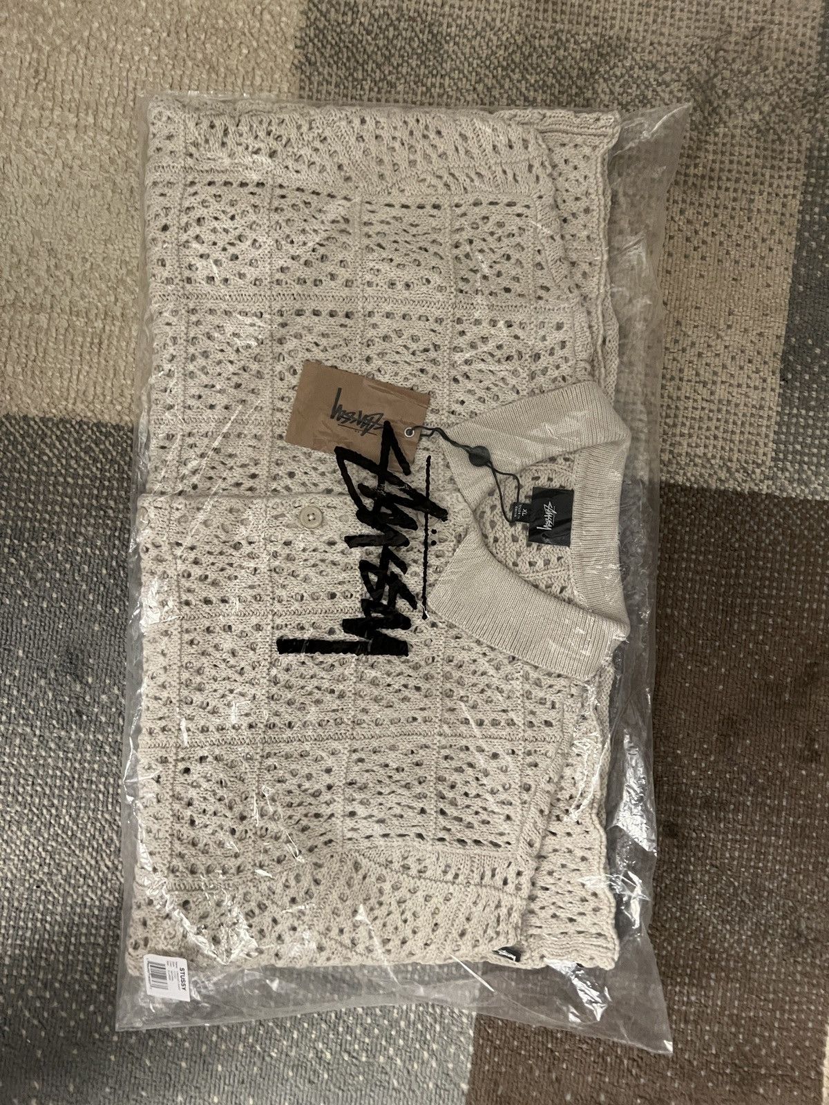 Stussy NEW Stussy Crochet Knit Shirt Natural Cotton short sleeve XL Size US XL / EU 56 / 4 - 2 Thumbnail