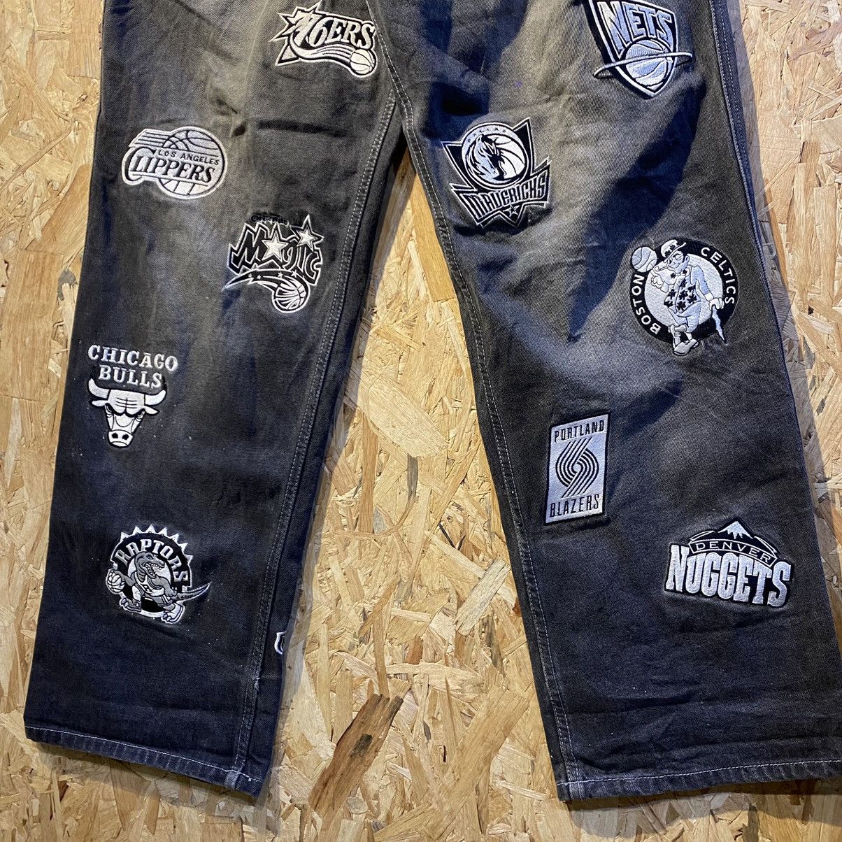 NBA × Vintage Vintage NBA Basketball Teams Denim Jeans 32🧊❄️🥣 White Black Size US 32 / EU 48 - 3 Thumbnail
