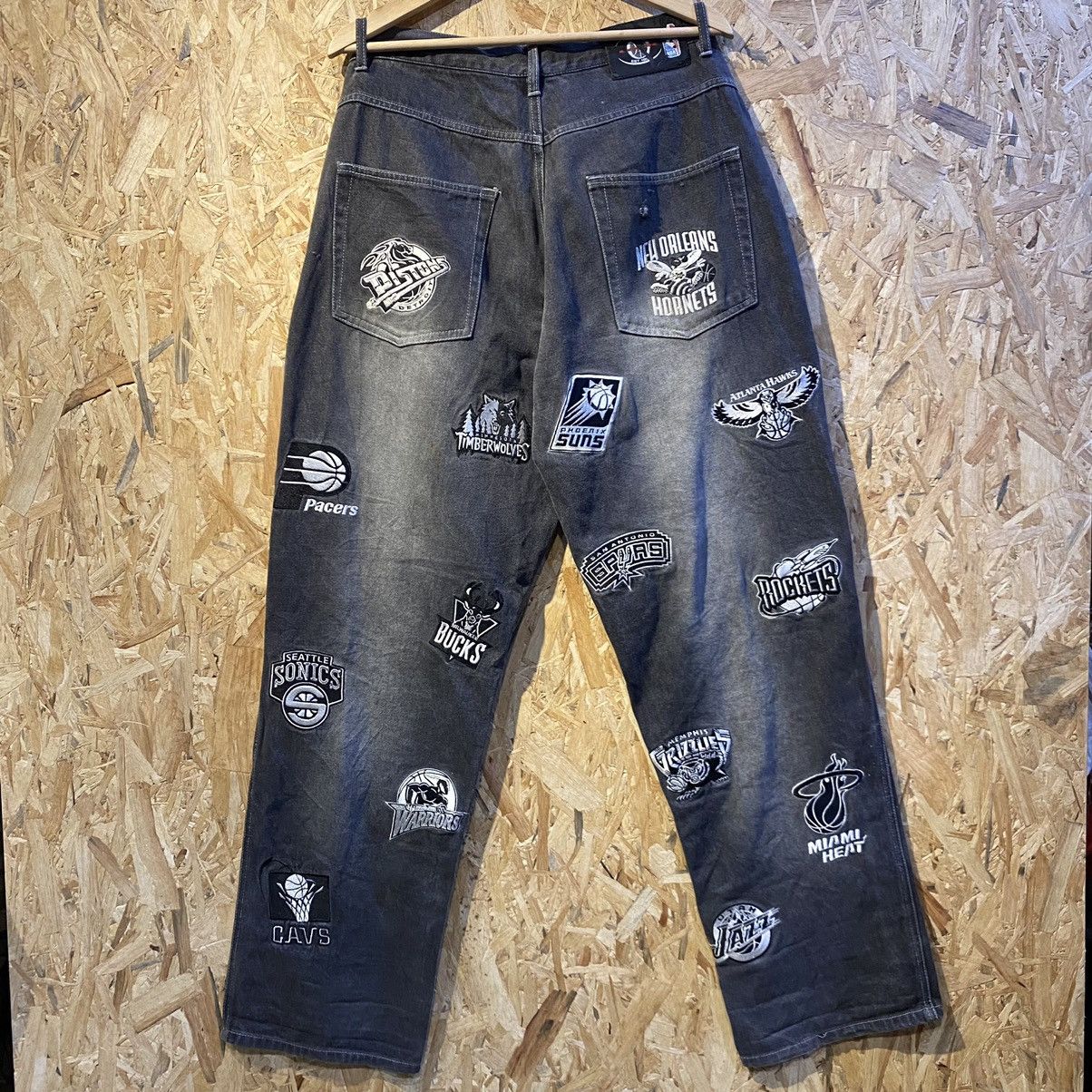 NBA × Vintage Vintage NBA Basketball Teams Denim Jeans 32🧊❄️🥣 White Black Size US 32 / EU 48 - 7 Thumbnail
