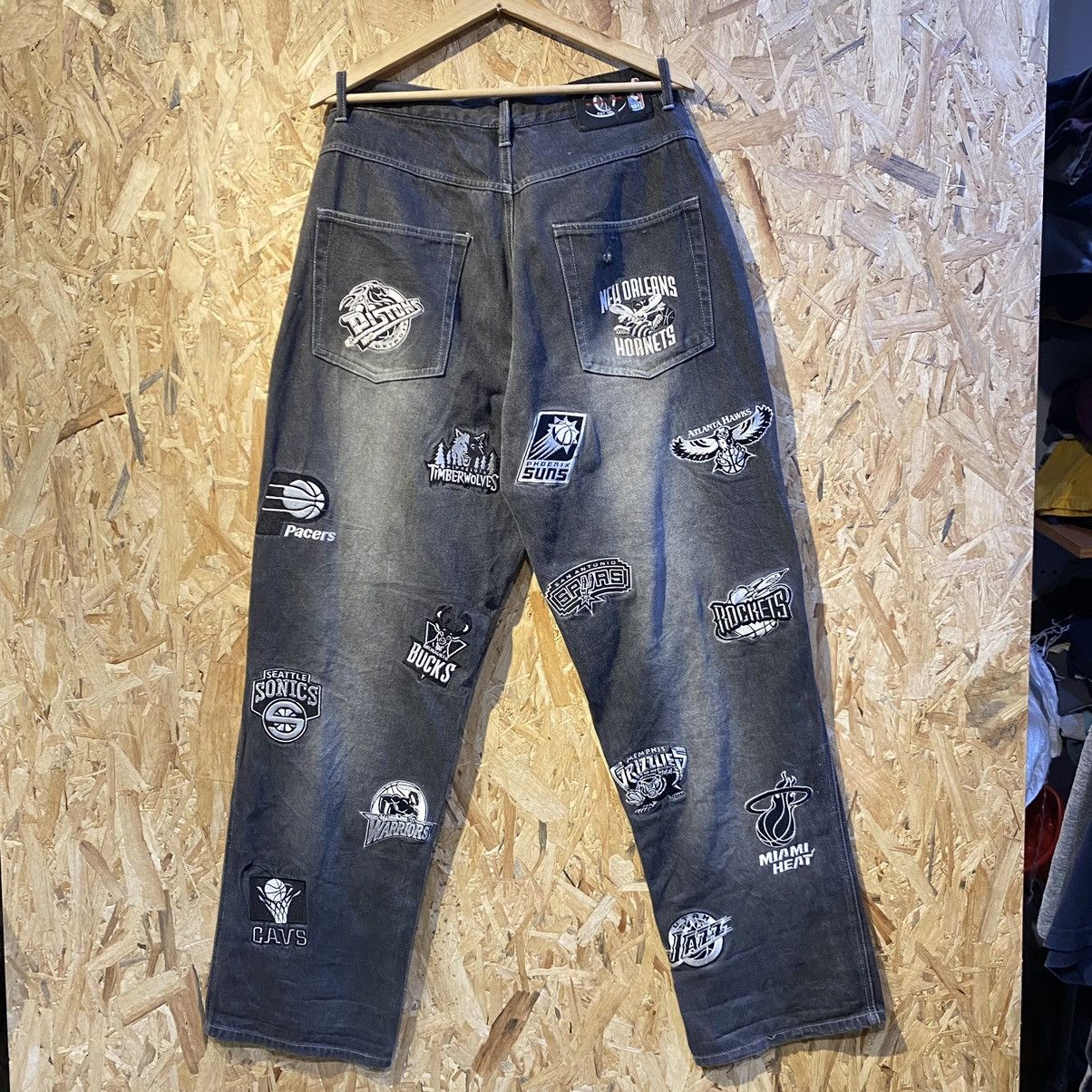 NBA × Vintage Vintage NBA Basketball Teams Denim Jeans 32🧊❄️🥣 White Black Size US 32 / EU 48 - 2 Thumbnail