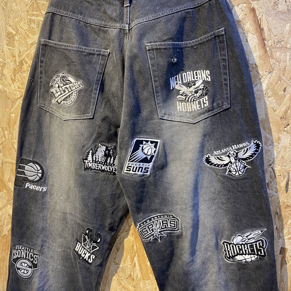 NBA × Vintage Vintage NBA Basketball Teams Denim Jeans 32🧊❄️🥣 White Black Size US 32 / EU 48 - 8 Thumbnail