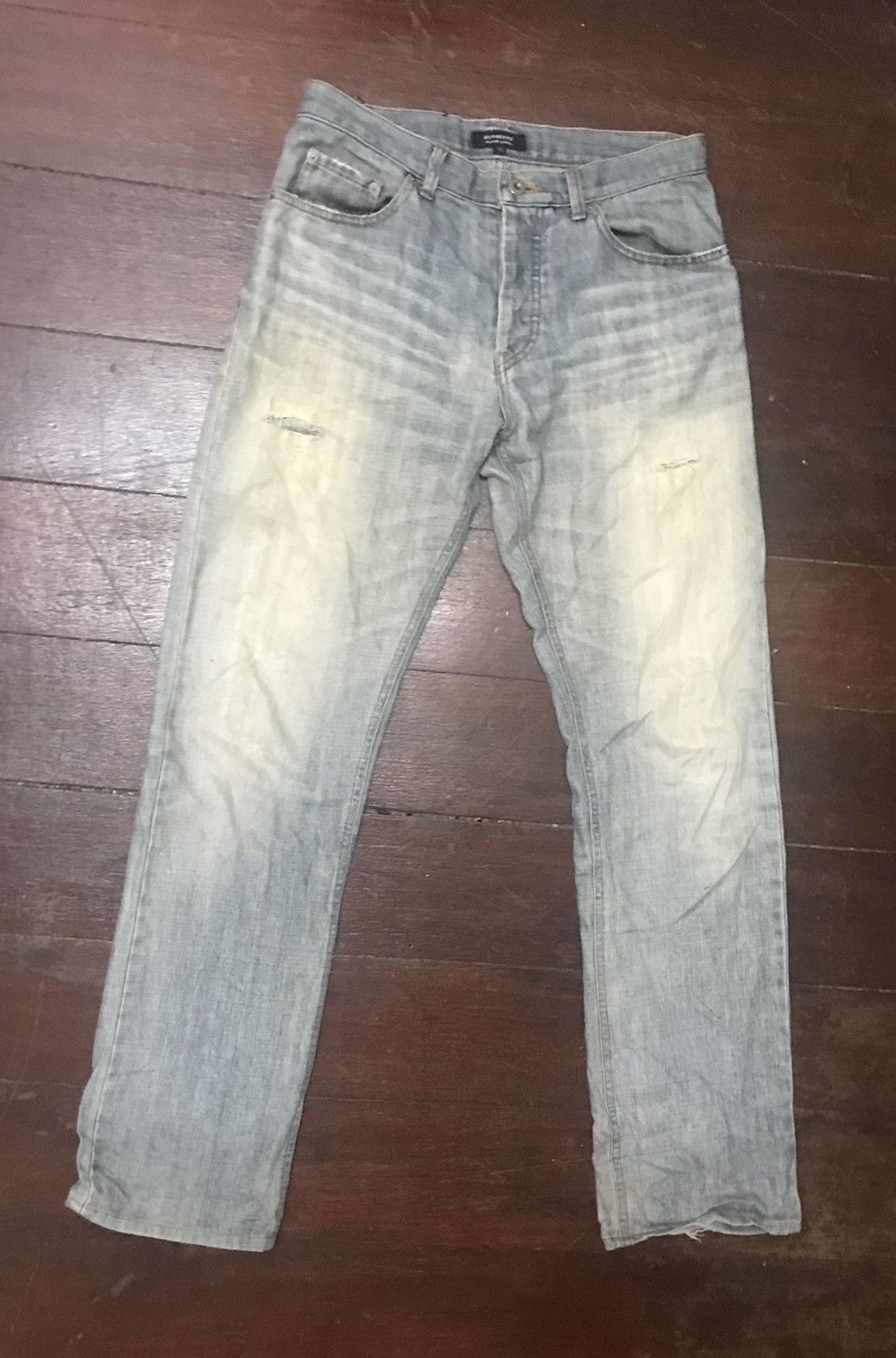 Burberry × Designer 🔥rare🔥Burberry black label distressed denim Size US 31 - 15 Thumbnail