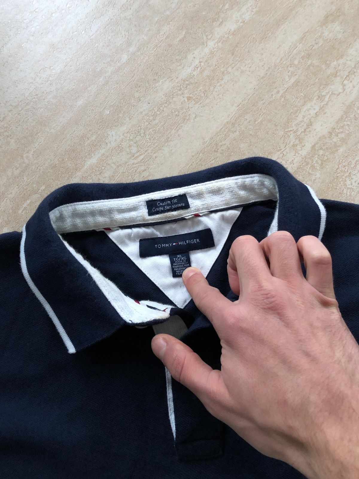 Tommy Hilfiger × Vintage Vintage Tommy Hilfiger Embroidered Tape Polo Size US XL / EU 56 / 4 - 4 Thumbnail