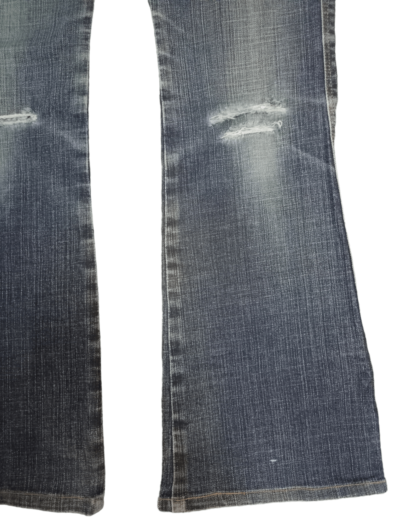 Edwin × Japanese Brand Vintage Edwin Japan Blue Wash Distressed Flare Jeans 28x28 Size 28" / US 6 / IT 42 - 8 Thumbnail