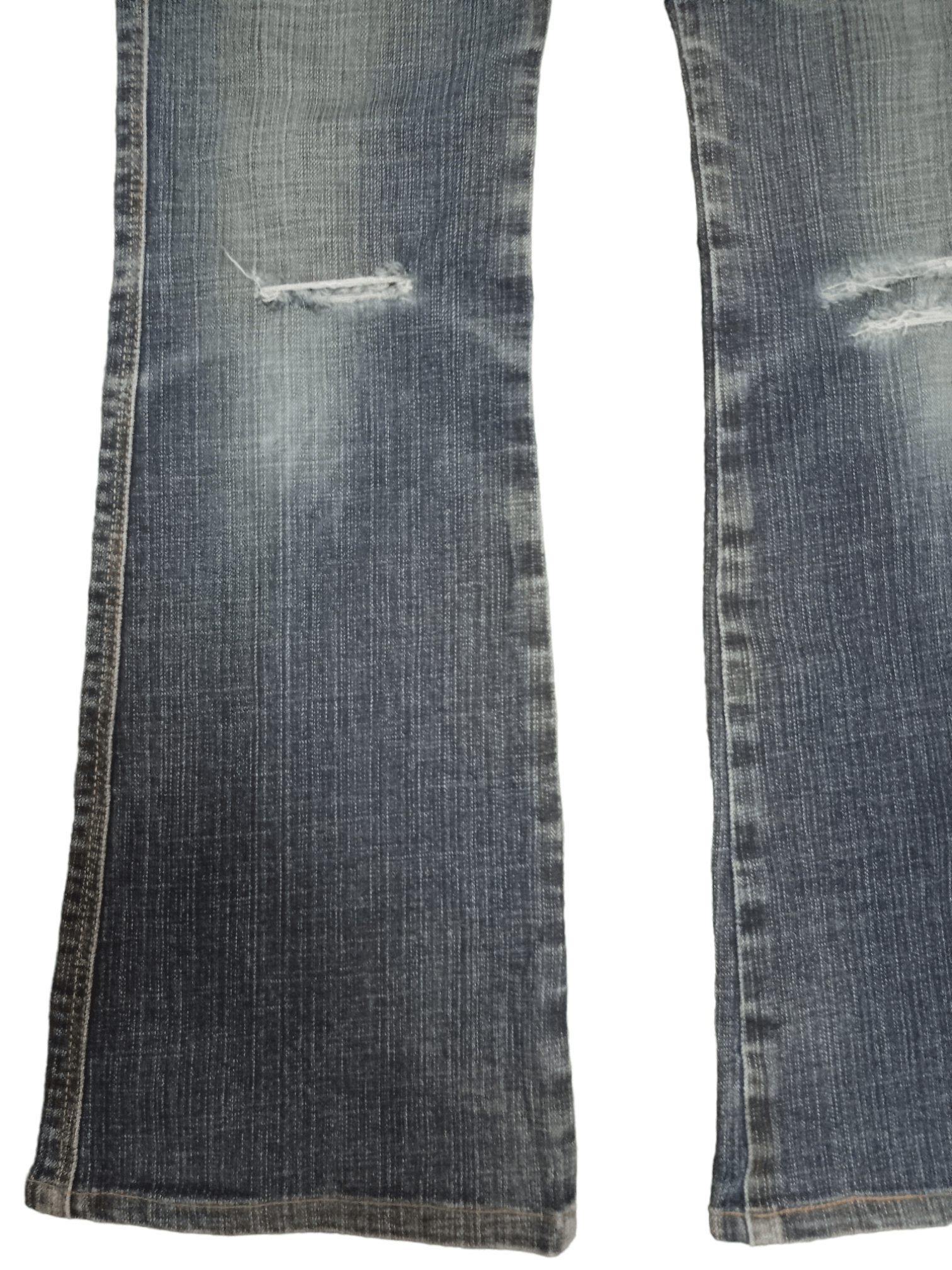 Edwin × Japanese Brand Vintage Edwin Japan Blue Wash Distressed Flare Jeans 28x28 Size 28" / US 6 / IT 42 - 7 Thumbnail