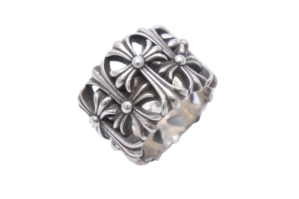 Pre-owned Chrome Hearts Cemetery Cross Ring In Silver