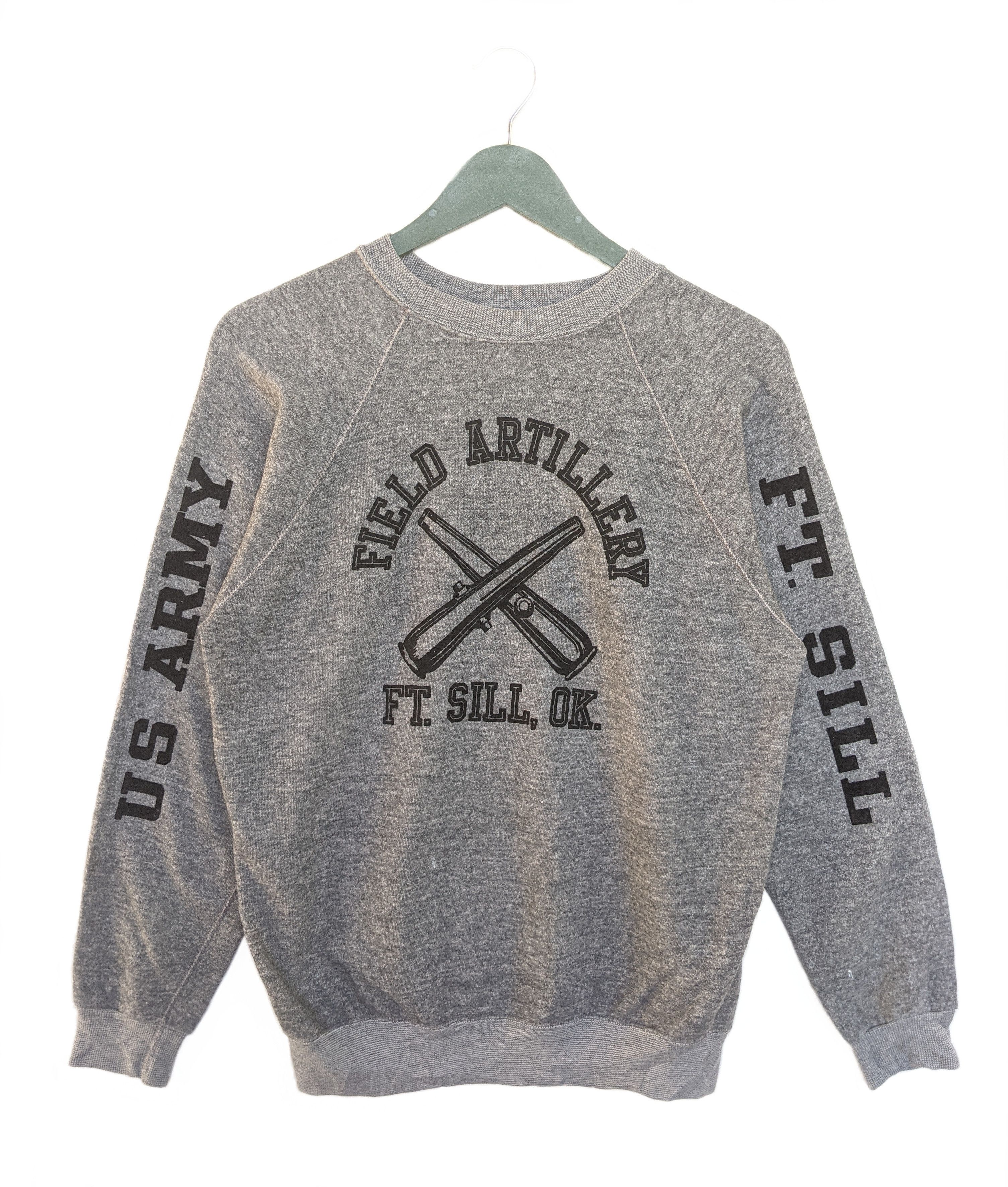 image of Made In USA x Military 80's Field Artillery Ft.sill,ok Sweatshirt in Grey, Men's (Size Medium)