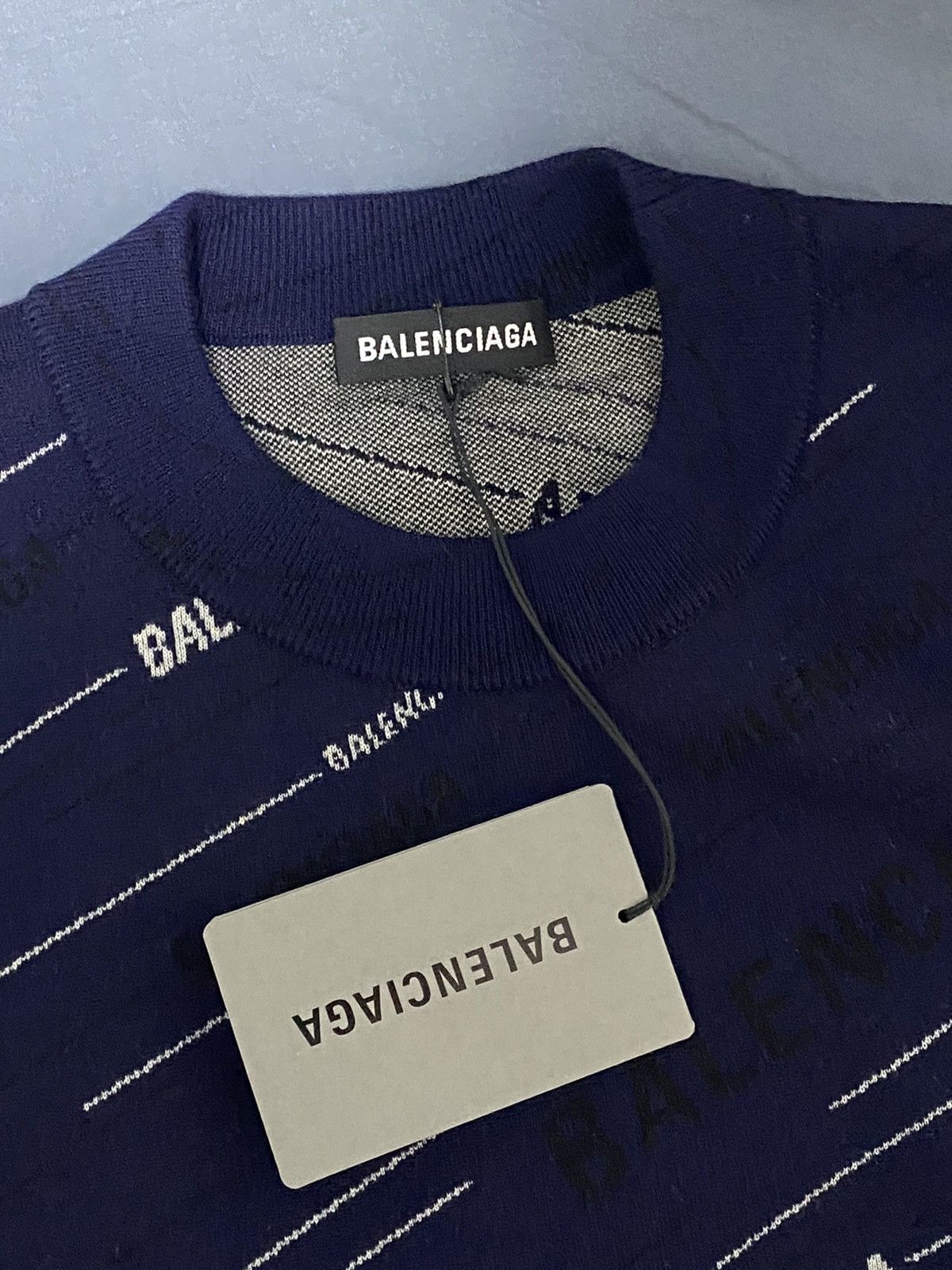 Balenciaga Logo Wool Sweater Knitwear Size US M / EU 48-50 / 2 - 3 Thumbnail