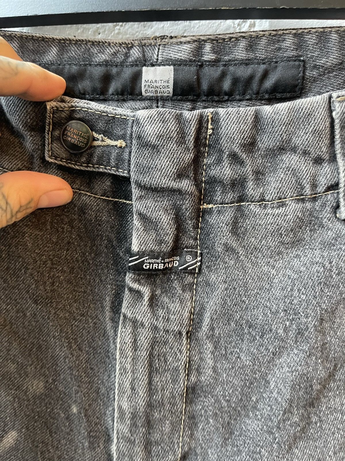 Marithe + Francois Girbaud 90s Vintage GIBRAUD Jean Black Shorts THRASHED 4Gseller Size US 32 / EU 48 - 7 Thumbnail