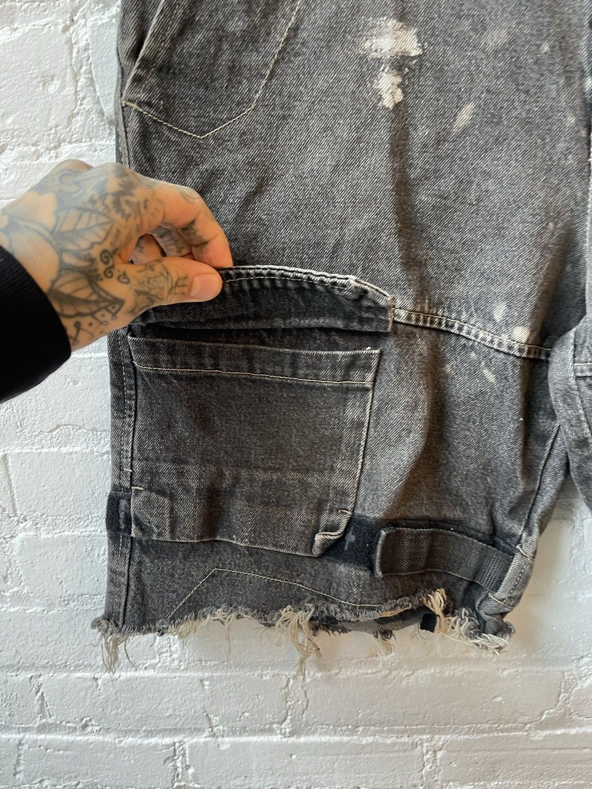 Marithe + Francois Girbaud 90s Vintage GIBRAUD Jean Black Shorts THRASHED 4Gseller Size US 32 / EU 48 - 5 Thumbnail