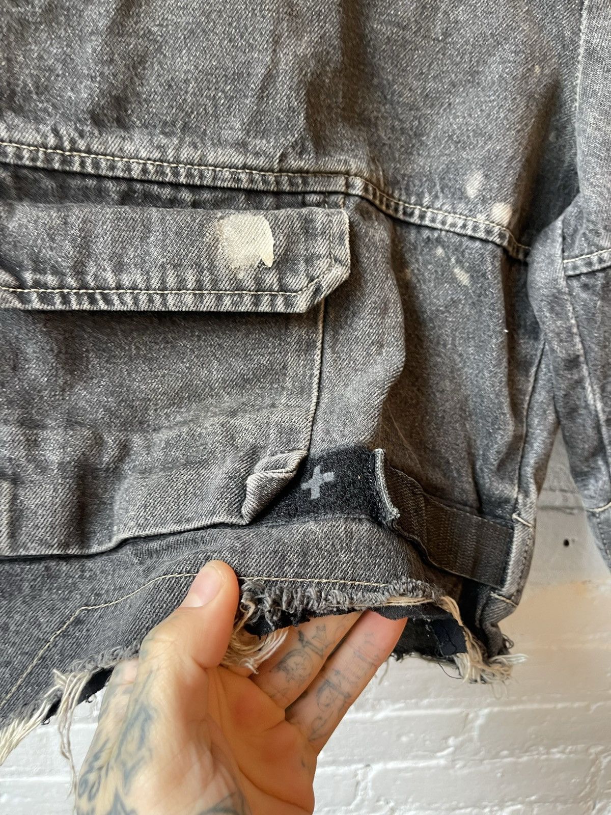Marithe + Francois Girbaud 90s Vintage GIBRAUD Jean Black Shorts THRASHED 4Gseller Size US 32 / EU 48 - 4 Thumbnail