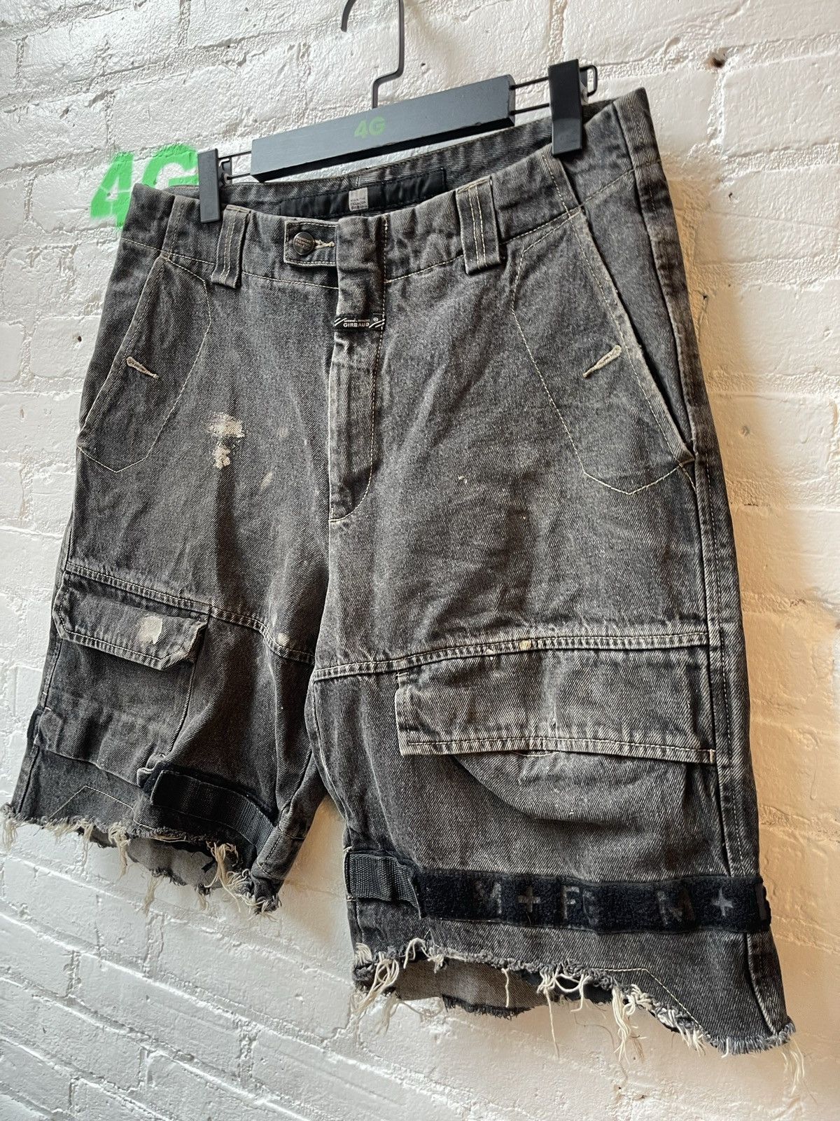 Marithe + Francois Girbaud 90s Vintage GIBRAUD Jean Black Shorts THRASHED 4Gseller Size US 32 / EU 48 - 2 Thumbnail