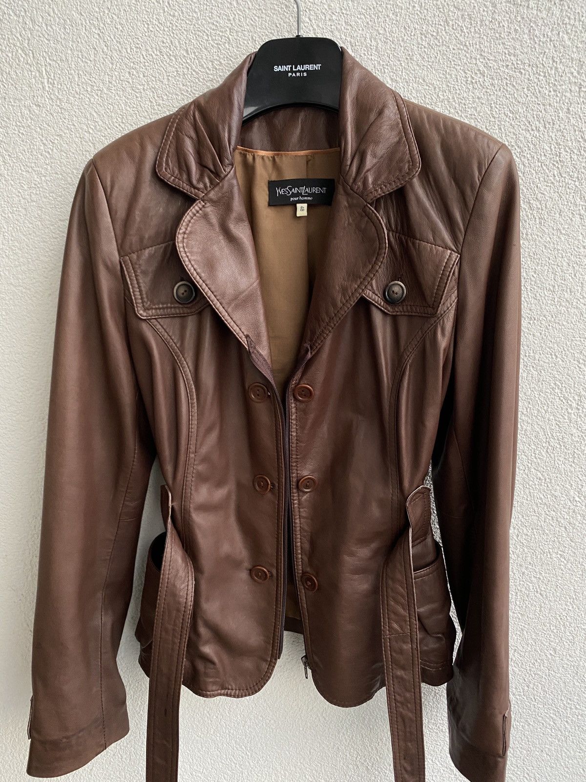 Yves Saint Laurent 90s Lamb Leather YSL Jacket Soft Size US S / EU 44-46 / 1 - 6 Thumbnail