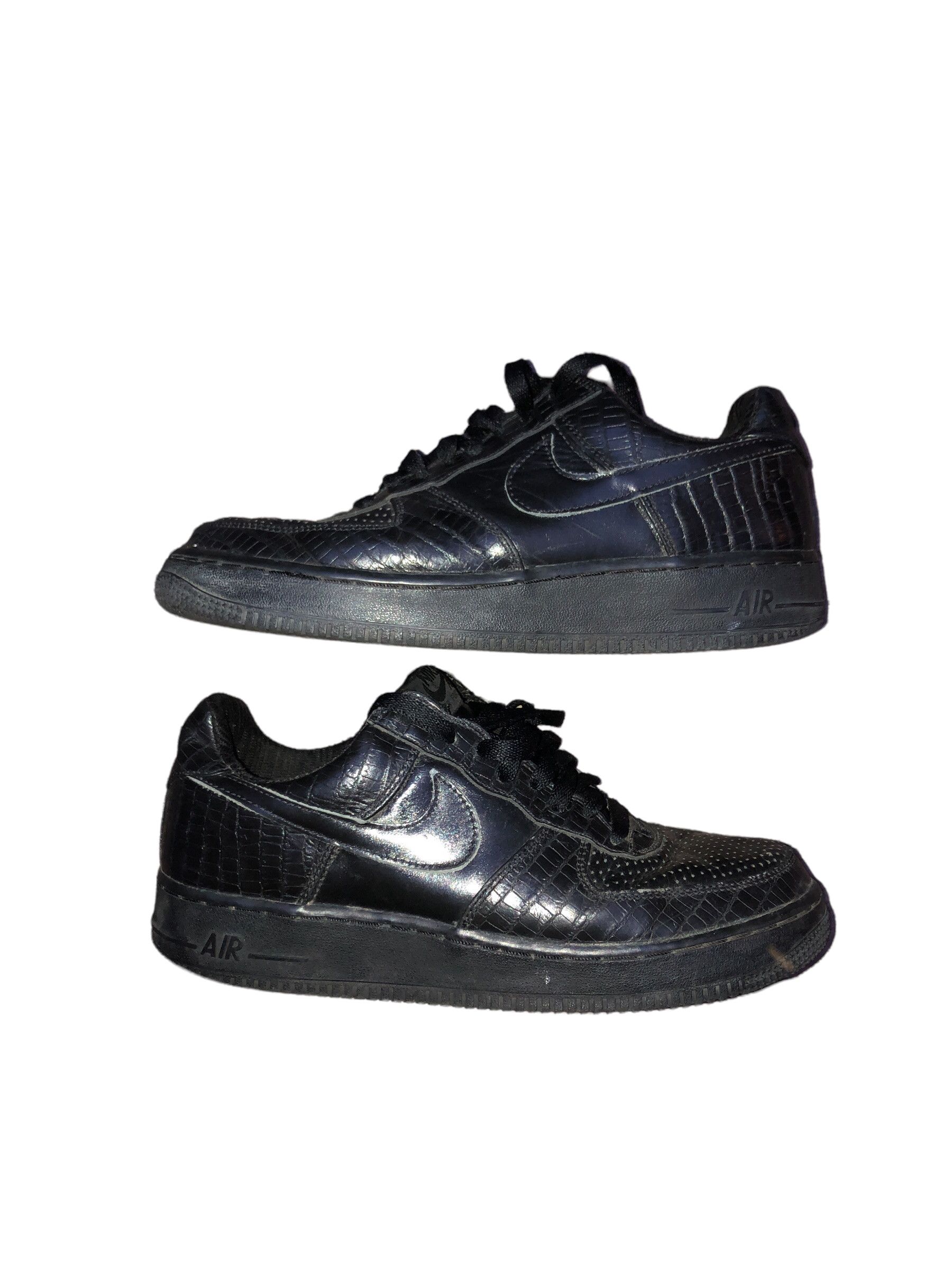 Nike × Vintage Vintage 2005 Nike Air Force 1 Premium Crocodile Black Size US 8.5 / EU 41-42 - 4 Thumbnail