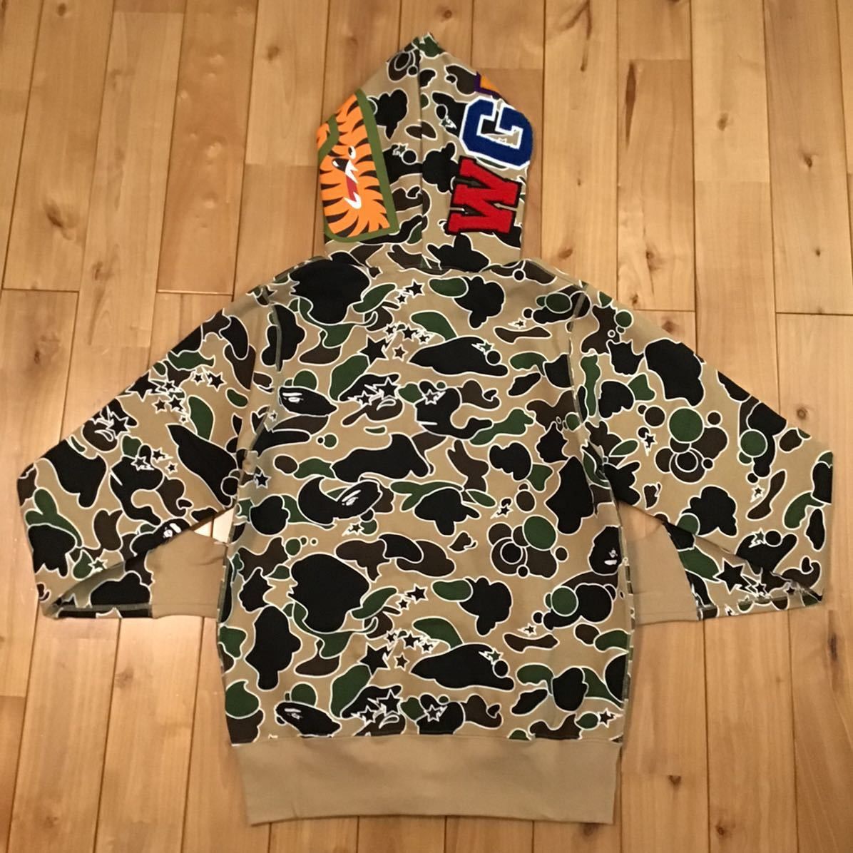 BAPE Def Camo Shark Full Zip Hoodie Beige