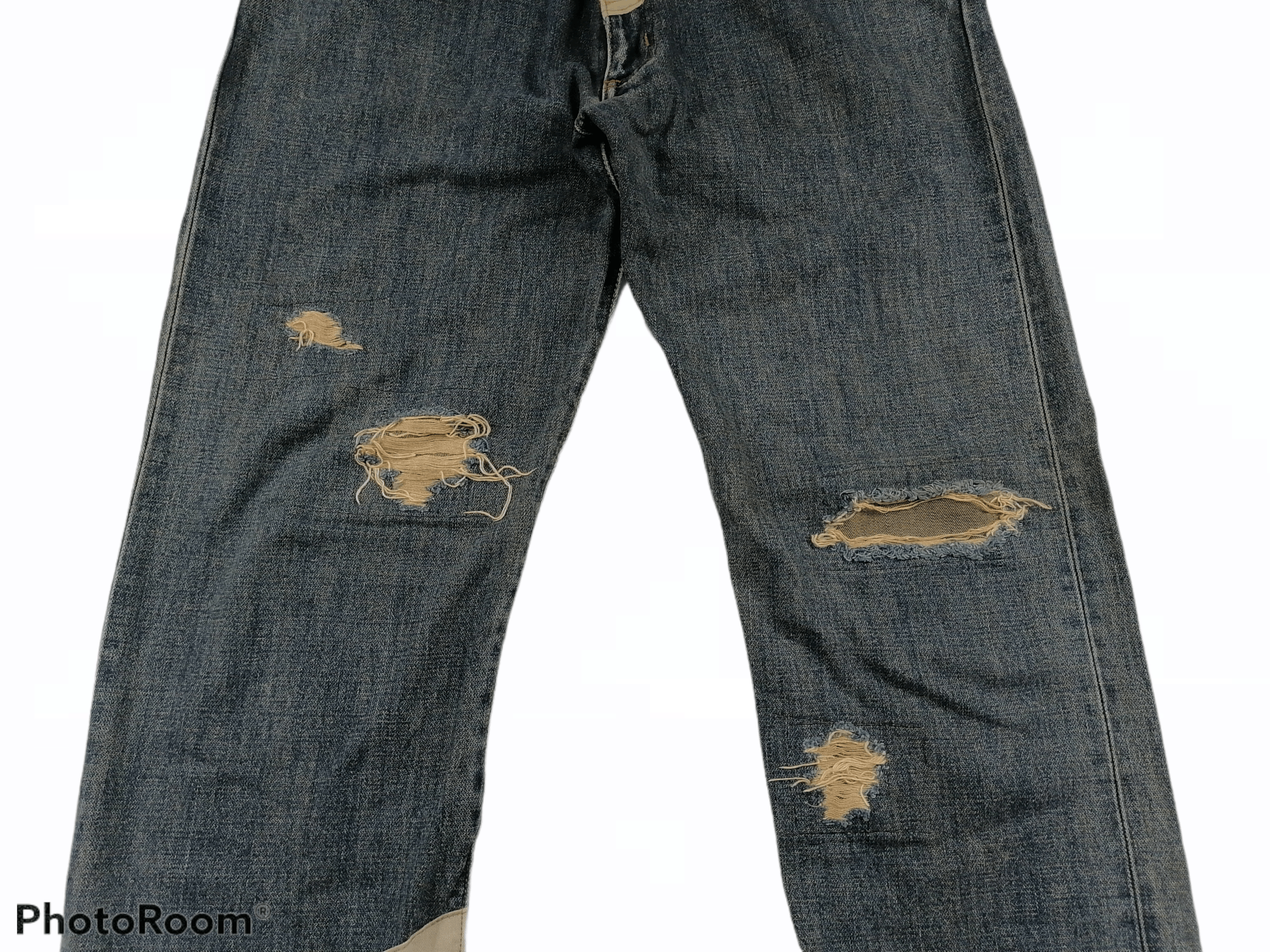 Wrangler Wrangler Reconstructed Patchwork Camo Distressed Denim Jeans Size US 33 - 3 Thumbnail