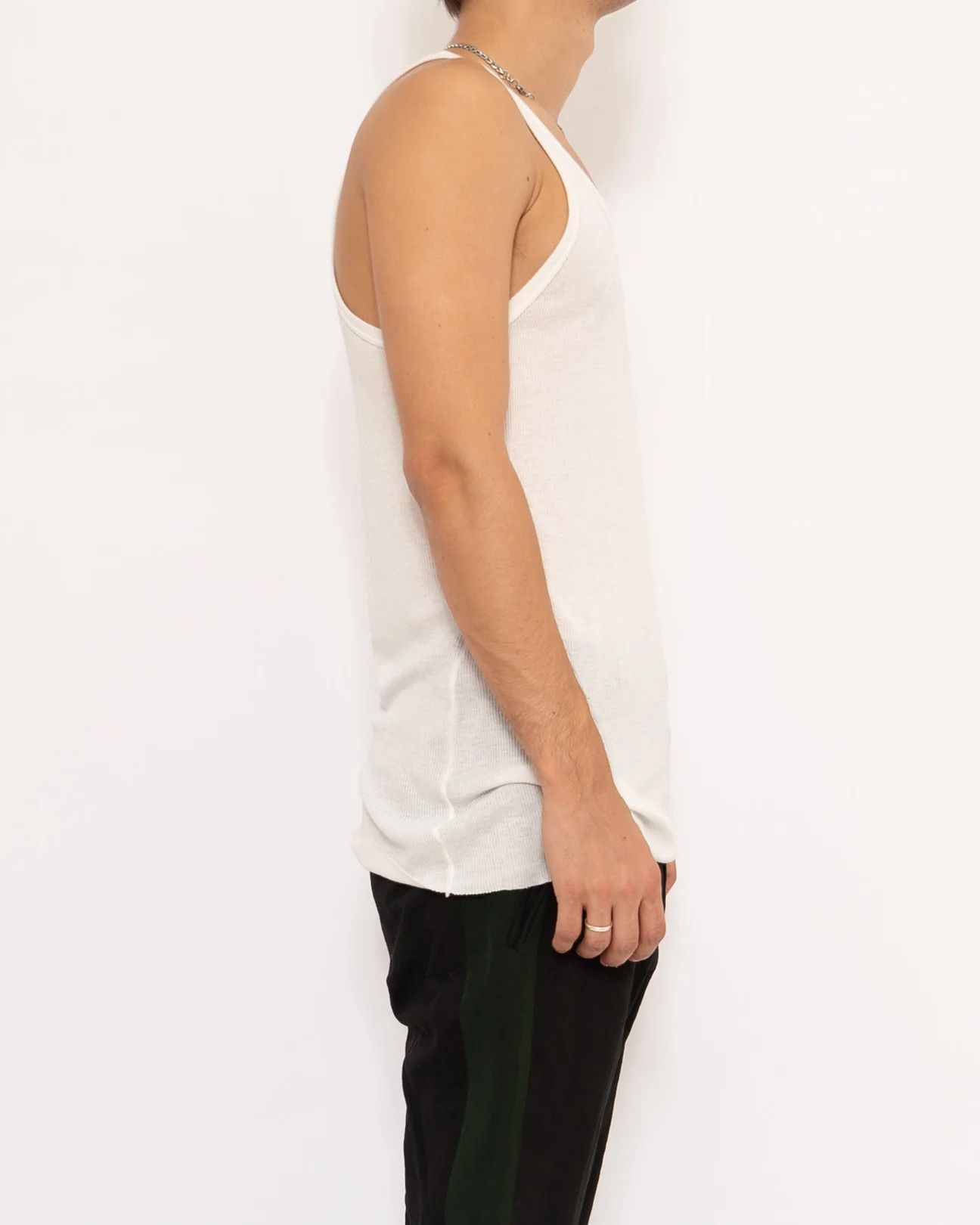 Haider Ackermann SS20 Ivory White Ribbed Tanktop Size US XL / EU 56 / 4 - 3 Thumbnail