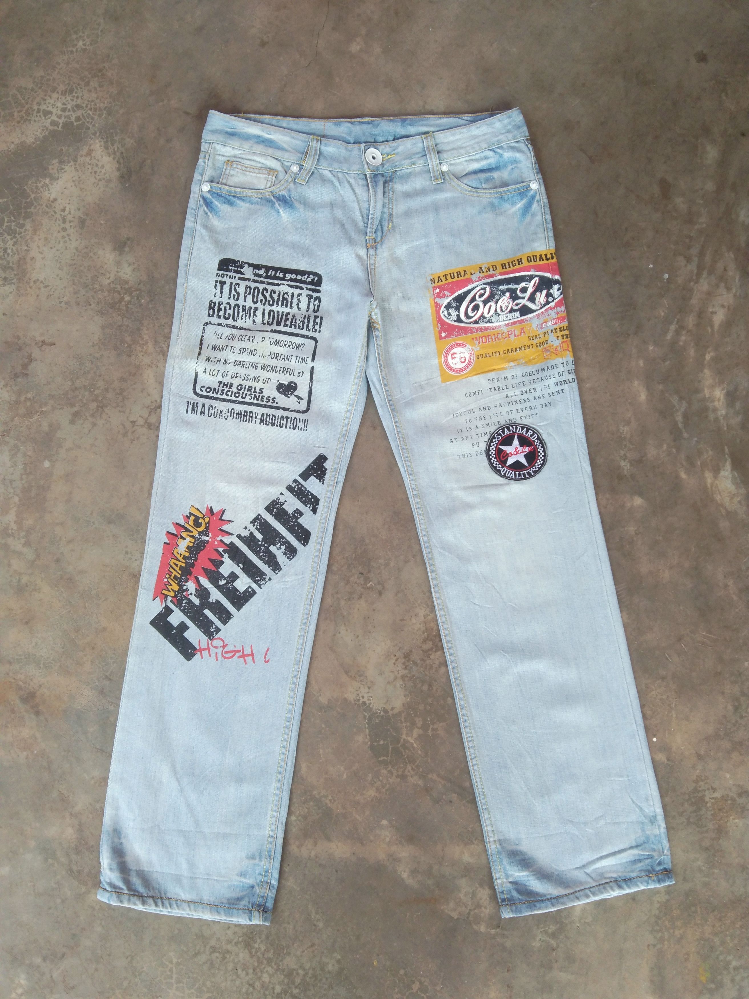 image of Co&lu Japan Retro Punk Jeans 32X30 in Faded Blue, Men's